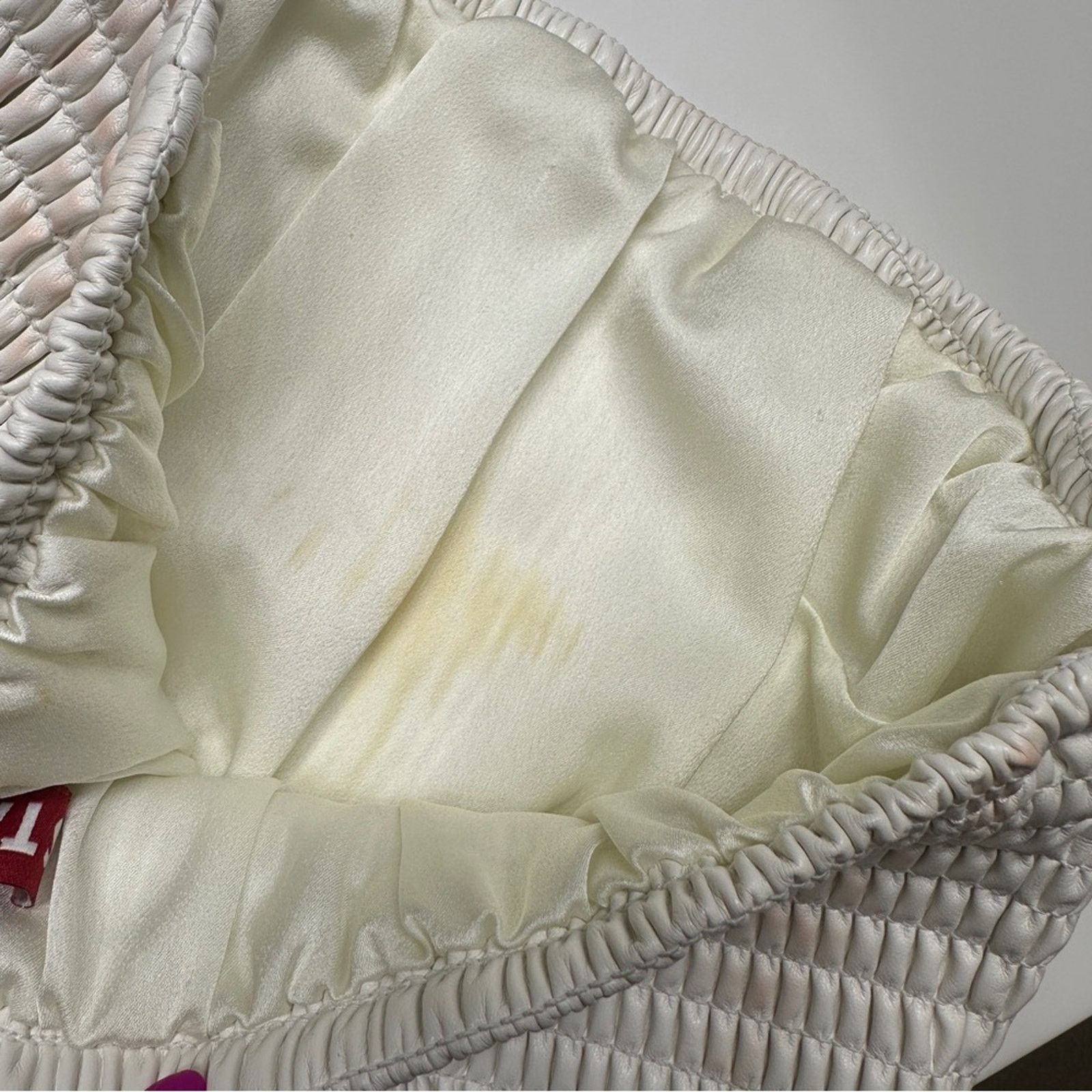 Staud STAUD Davis Vegan Leather Bandeau Top Ivory White S DAMAGED Size S / US 4 / IT 40 - 12 Thumbnail