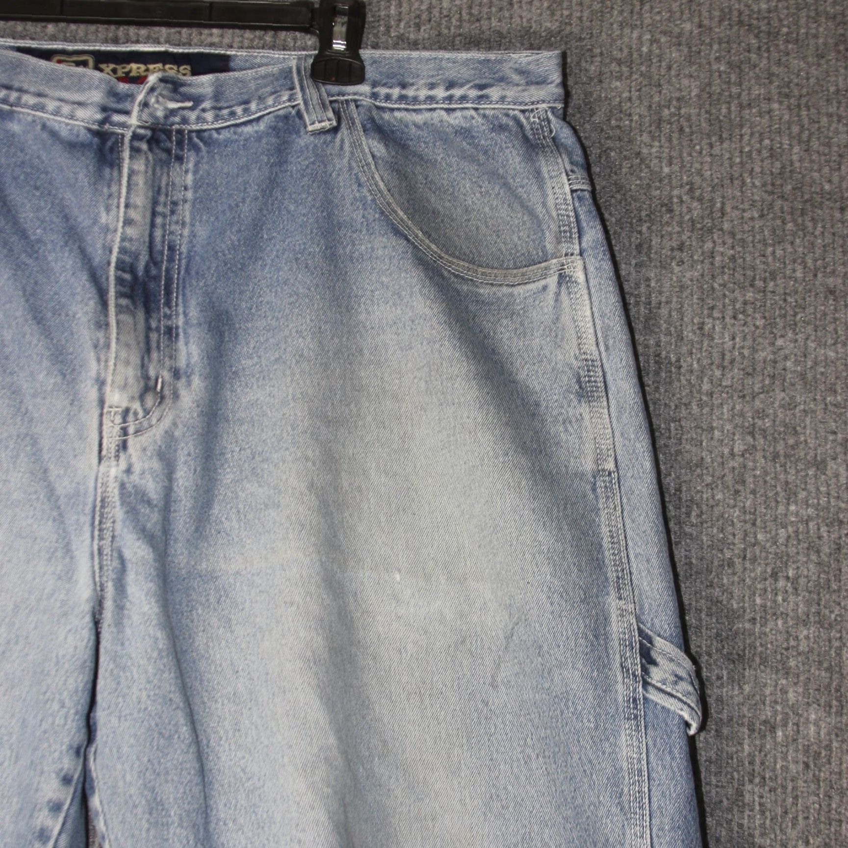 Express VINTAGE Brooklyn Xpress Denim Shorts 44 Mens Blue Baggy Y2K Skate 5-Pocket Cargo Relaxed Streetwear Jeans Shorts Mens Size US 44 / EU 60 - 2 Thumbnail