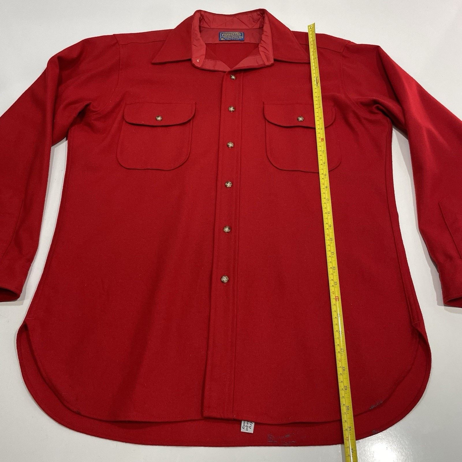 Pendleton VTG 70's Pendleton Men's Red Virgin Wool Shirt *flawed USA L Size US L / EU 52-54 / 3 - 8 Thumbnail
