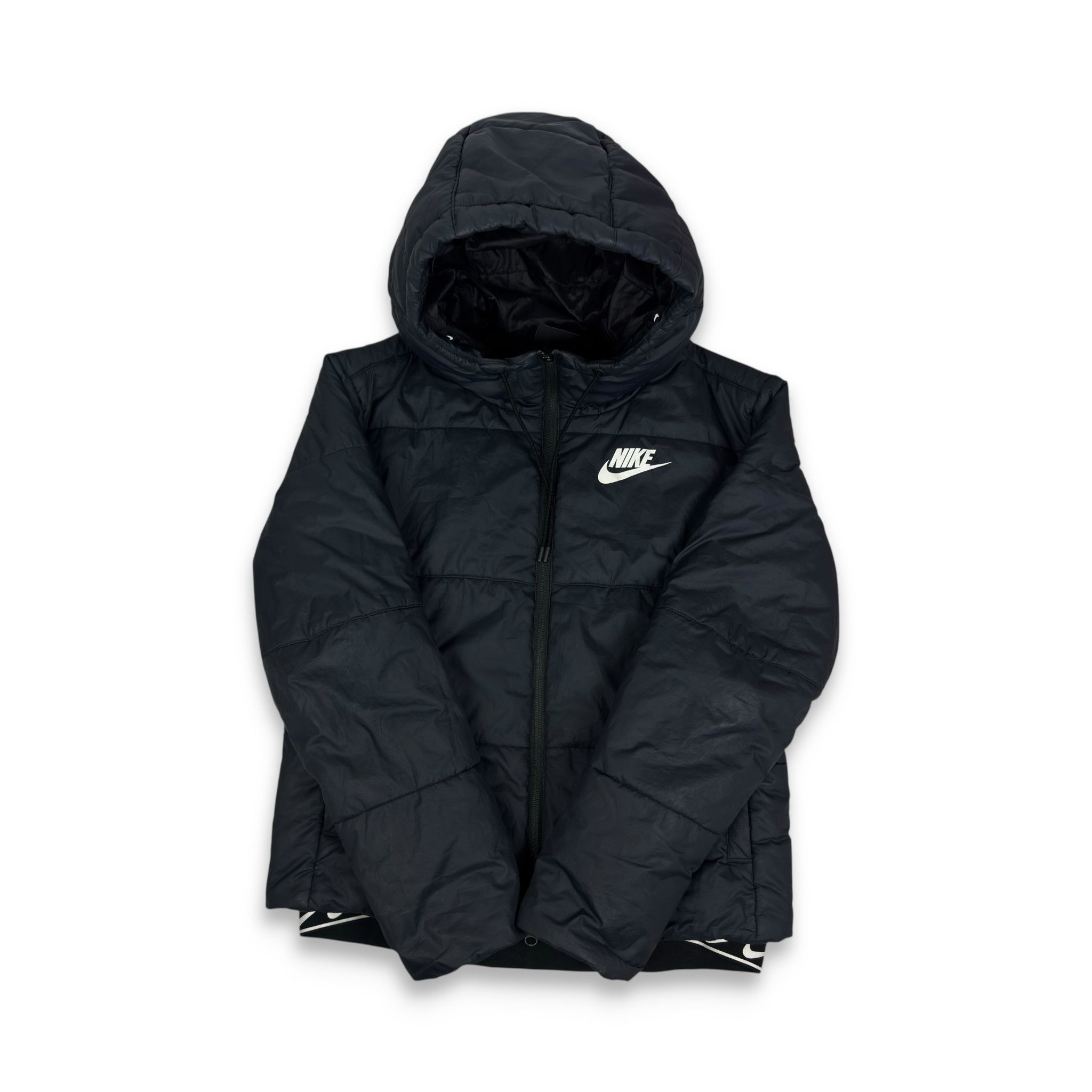 Nike Nike Women's Black Synthetic Fill Hooded Full Zip Jacket S Size S / US 4 / IT 40 - 1 Thumbnail