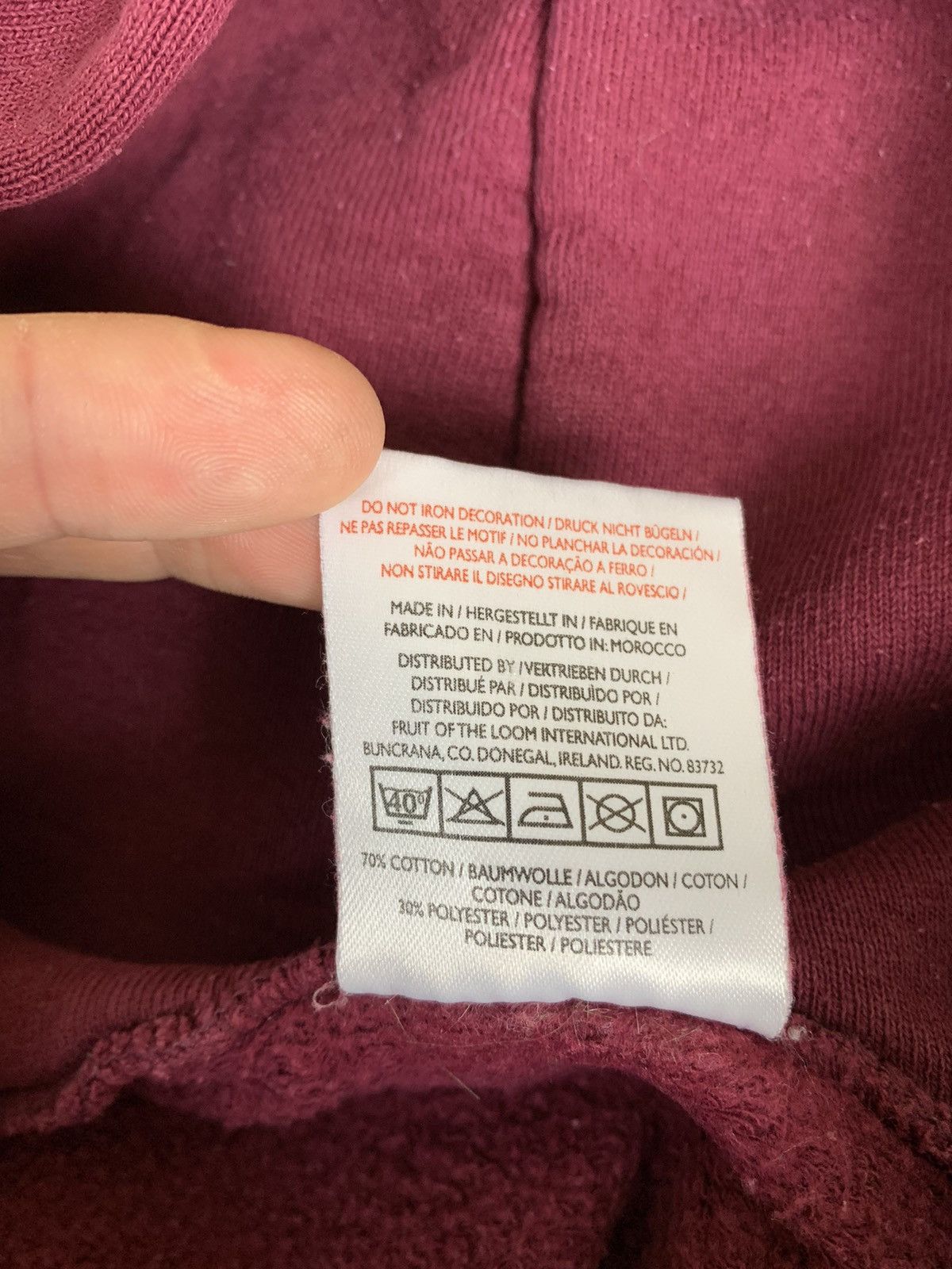 Fruit Of The Loom Vintage Fruit Of The Loom Blank Hoodie Size US L / EU 52-54 / 3 - 7 Thumbnail
