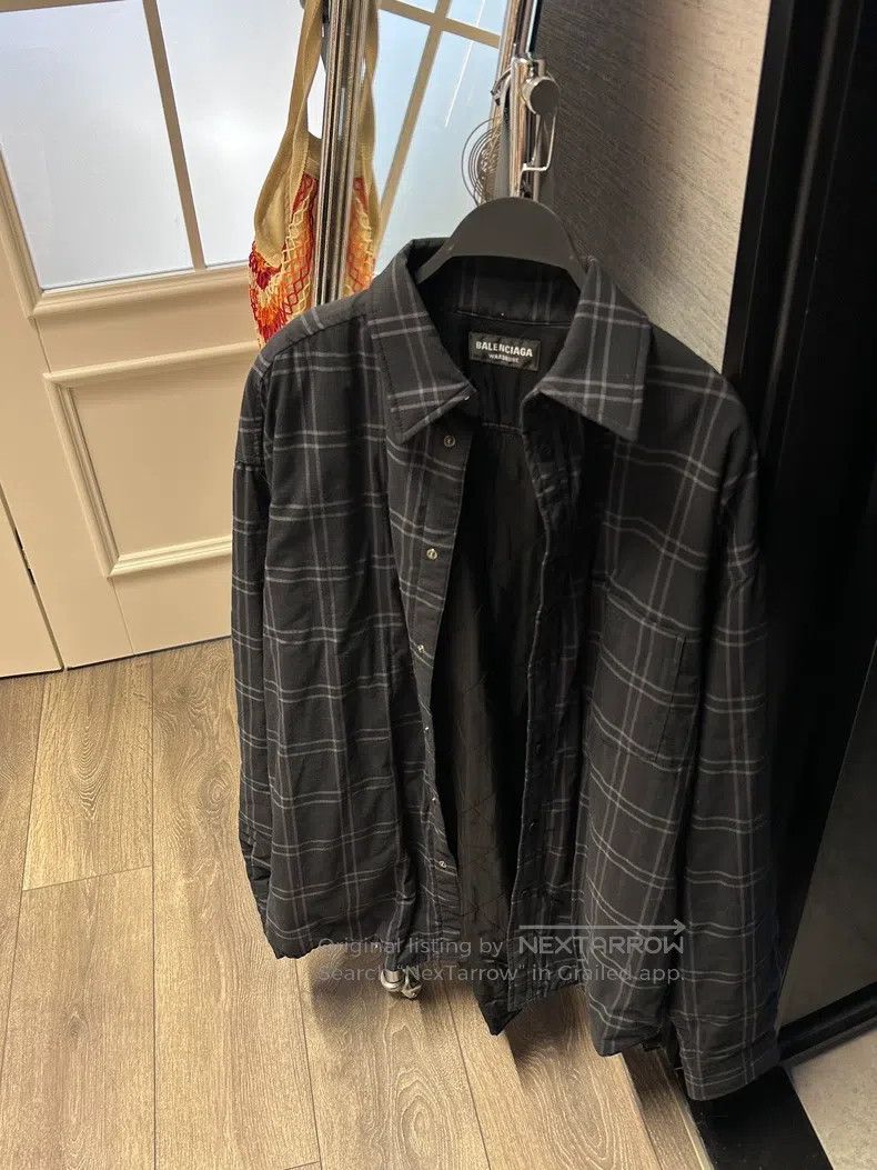 Balenciaga Balenciaga Plaid Long Sleeve Shirt Cotton Jacket Size US S / EU 44-46 / 1 - 7 Thumbnail