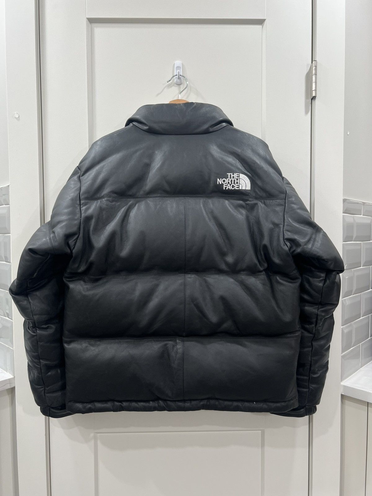 Supreme x The North FW17 Leather Nuptse Jacket