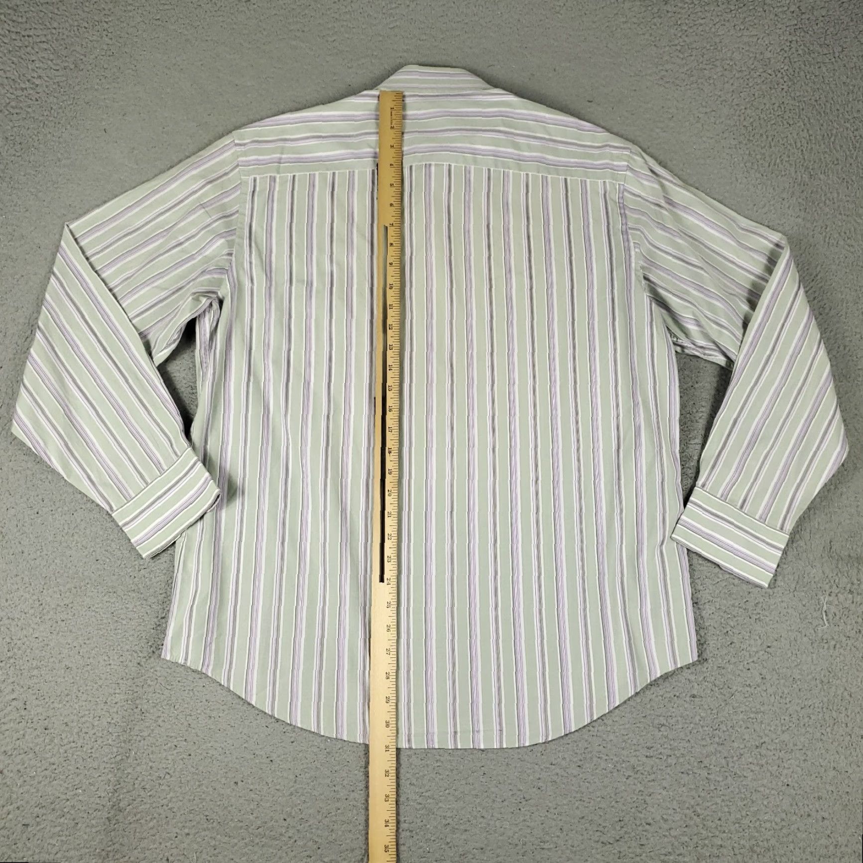 BUGATCHI Bugatchi Shirt Mens Size L Green Striped Button Up Long Sleeve Size US L / EU 52-54 / 3 - 3 Thumbnail