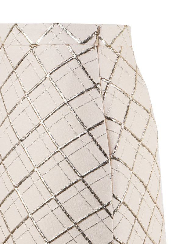 Valentino o1y0326 Mini Skirt in Ivory/Silver Size 27" / US 4 / IT 40 - 3 Thumbnail