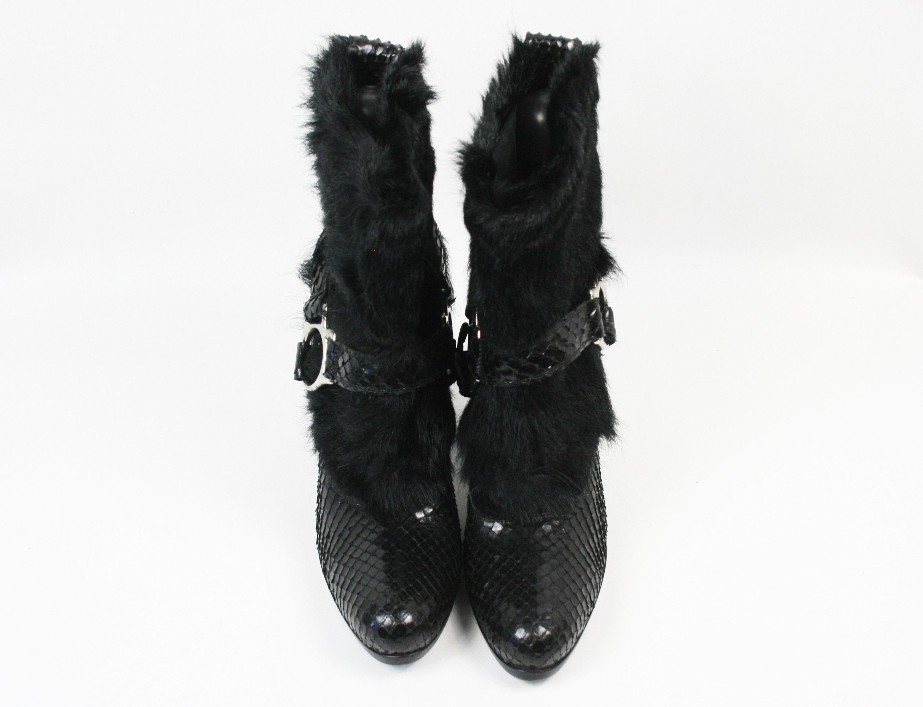 Gianni Barbato 00S Avant Garde Chewbacca Straps Fur Heeled Boots Vintage Size US 9 / IT 39 - 5 Thumbnail