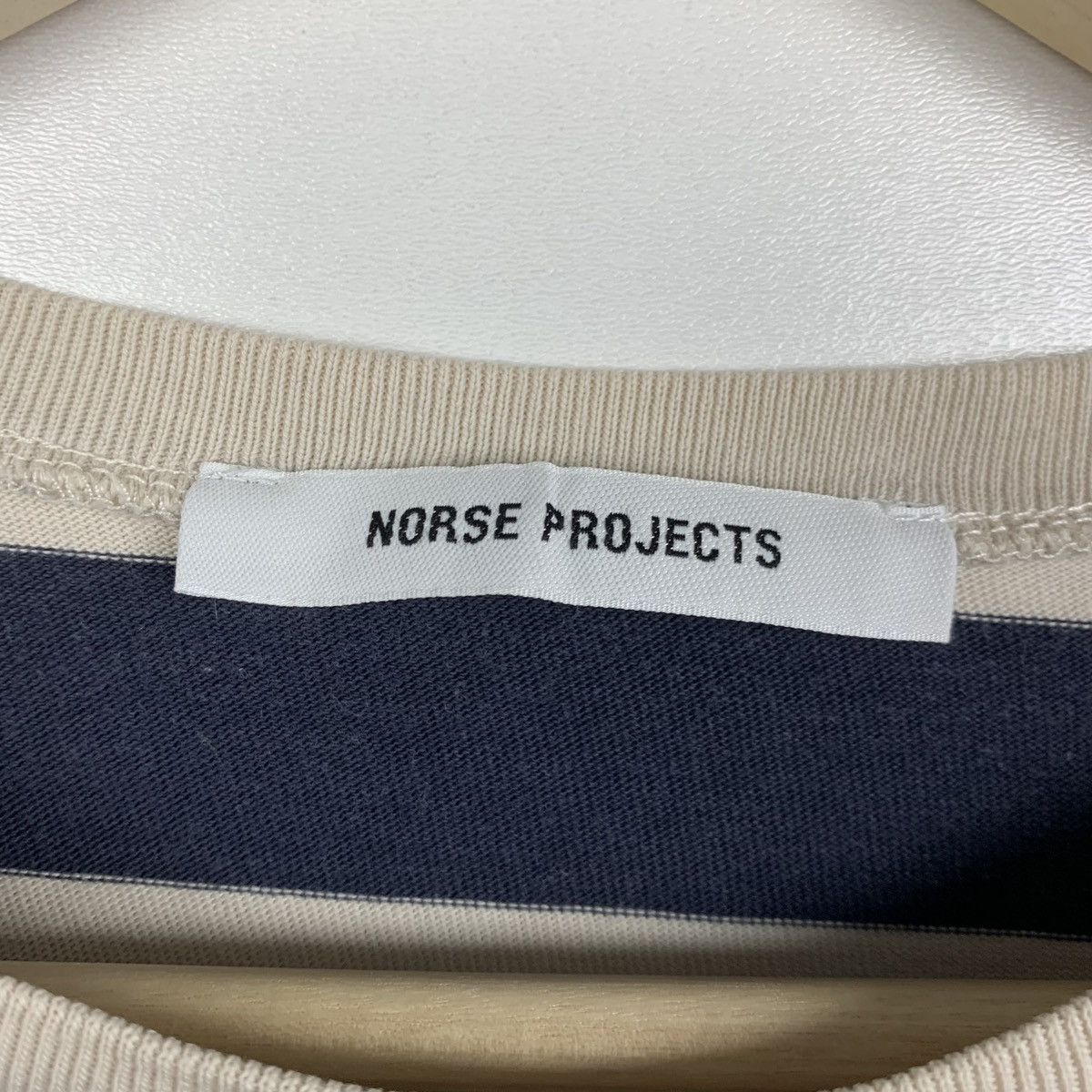 Norse Projects Norse Project Striped Long Sleeve T-Shirr Size XS White Blue Size XS / US 0-2 / IT 36-38 - 7 Thumbnail