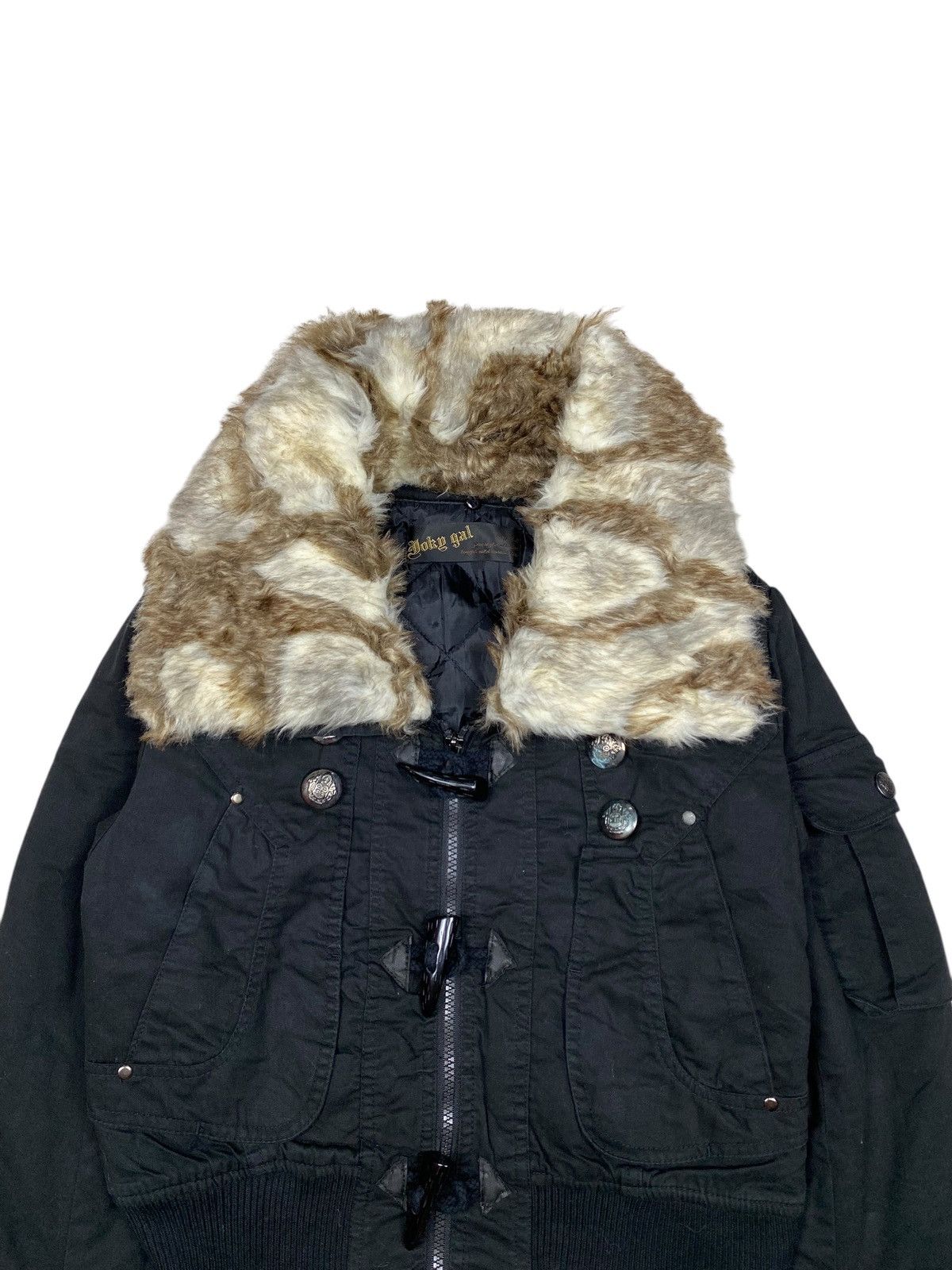 14th Addiction 2000s Joky Gal - Vkei Syle Fur Bomber Jacket Size US M / EU 48-50 / 2 - 5 Thumbnail