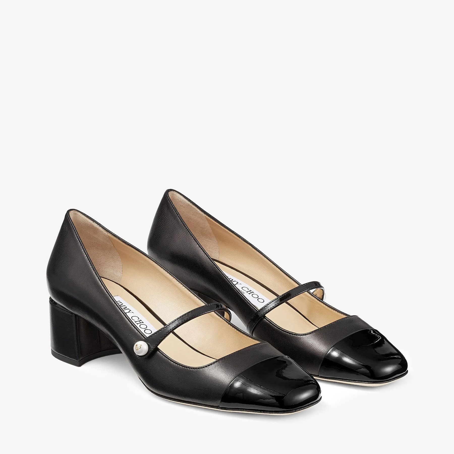 Jimmy Choo o1s22i1n1024 Mary Jane Style Pumps in Black Size US 8 / IT 38 - 3 Thumbnail