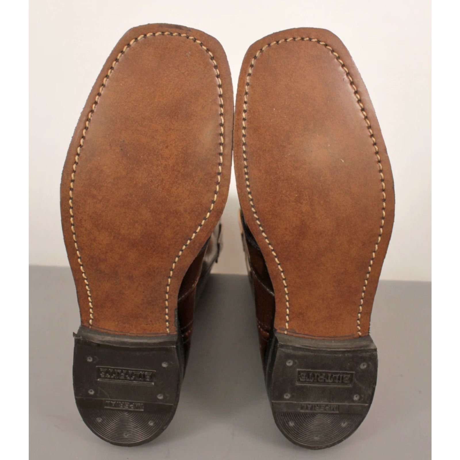 Vintage VINTAGE Men's VTG NOS 60s Shiny Leather Brown Buckle Boots Sz 6.5 D 1960s Texas Boots Mens 6.5 Brown Leather Texas 1960s VTG Shiny Buckle Boots Size US 7 / EU 40 - 5 Thumbnail