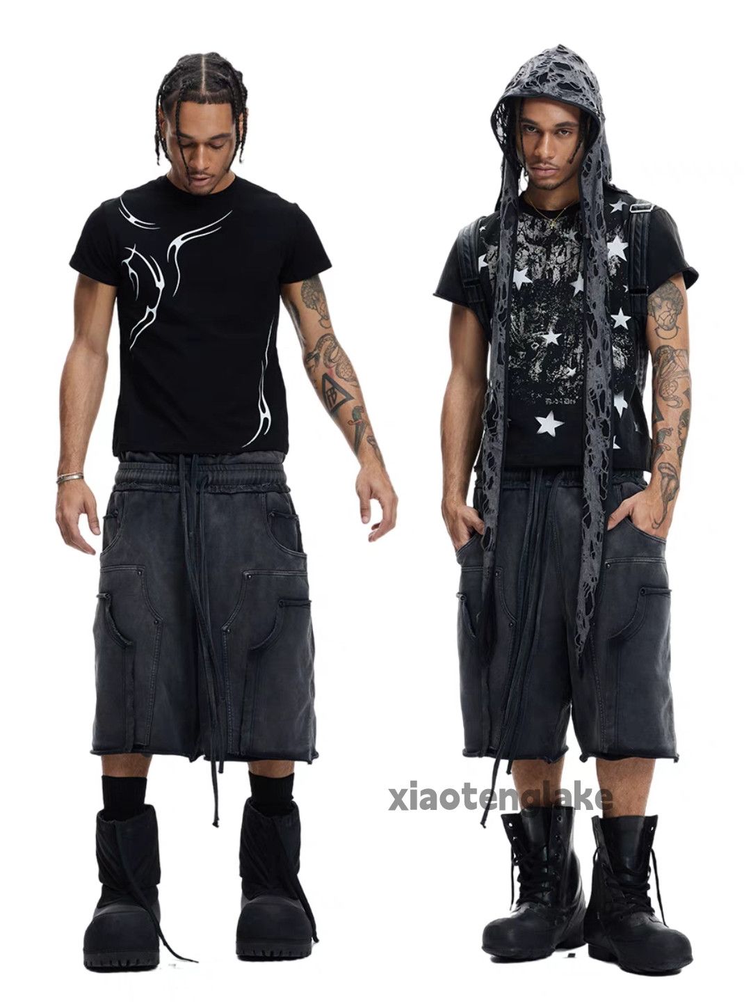 Designer Unisex outdoor sports loose baggy faded cargo shorts Size US 36 / EU 52 - 8 Thumbnail