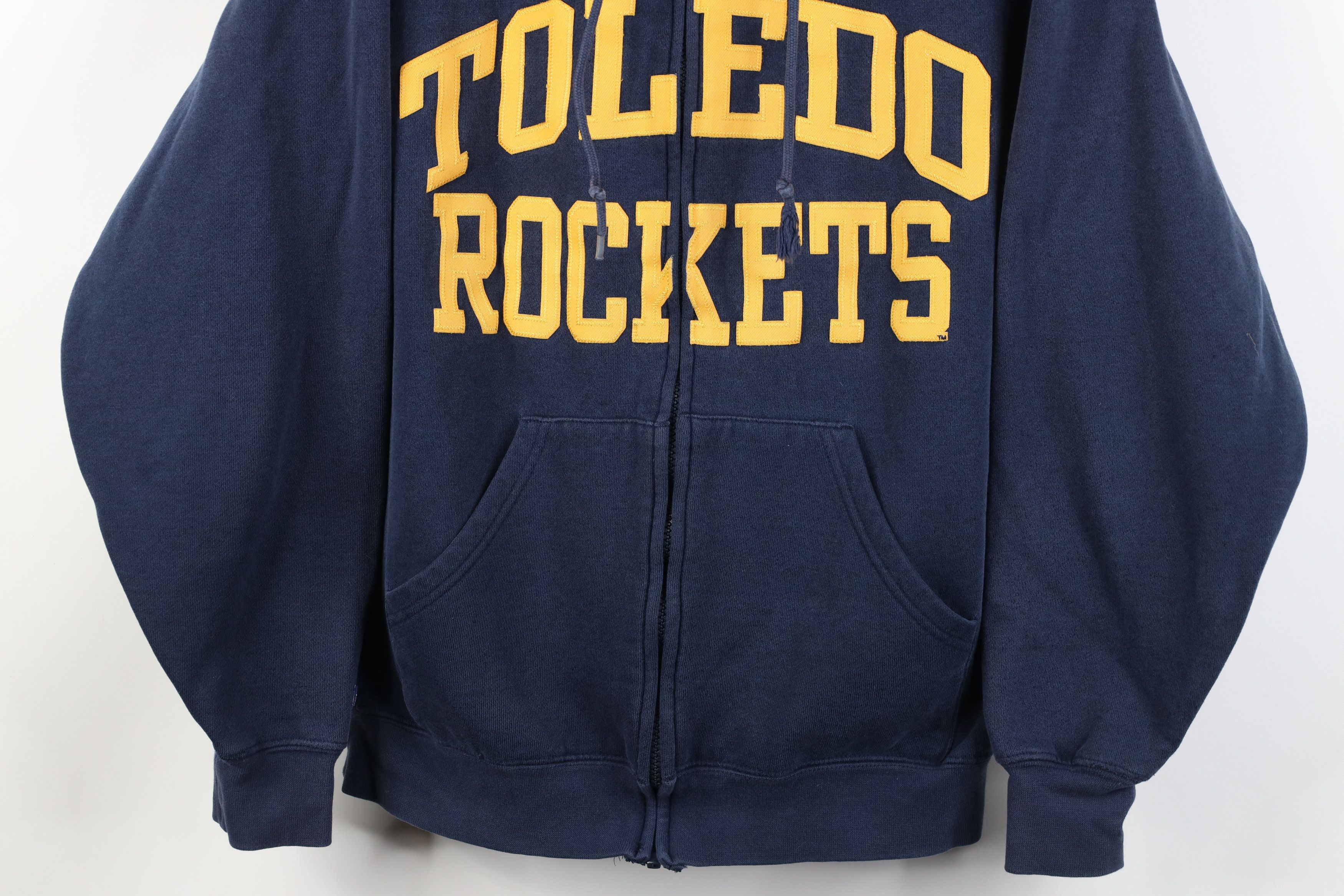 Vintage Vintage 90s Spell University of Toledo Full Zip Hoodie Blue Size S / US 4 / IT 40 - 3 Thumbnail