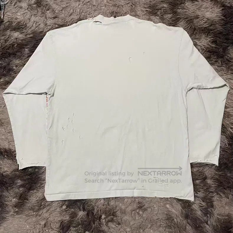 Balenciaga Balenciaga Double B cracked curved logo long-sleeve T-shir Size US M / EU 48-50 / 2 - 2 Thumbnail