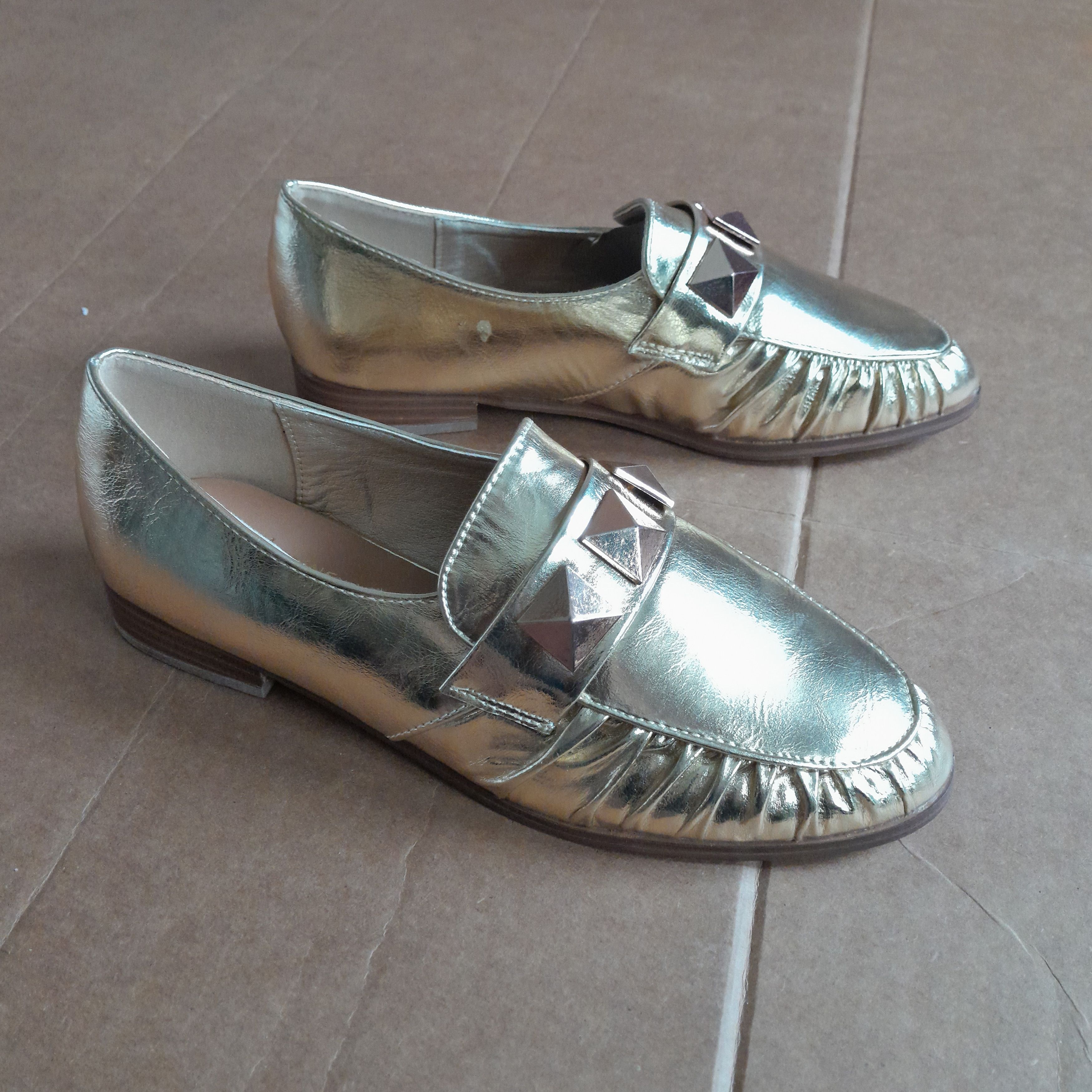 Other Catherine Malandrino Women’s Shoes Gold Loafer Slip On Size US 8 / IT 38 - 8 Thumbnail