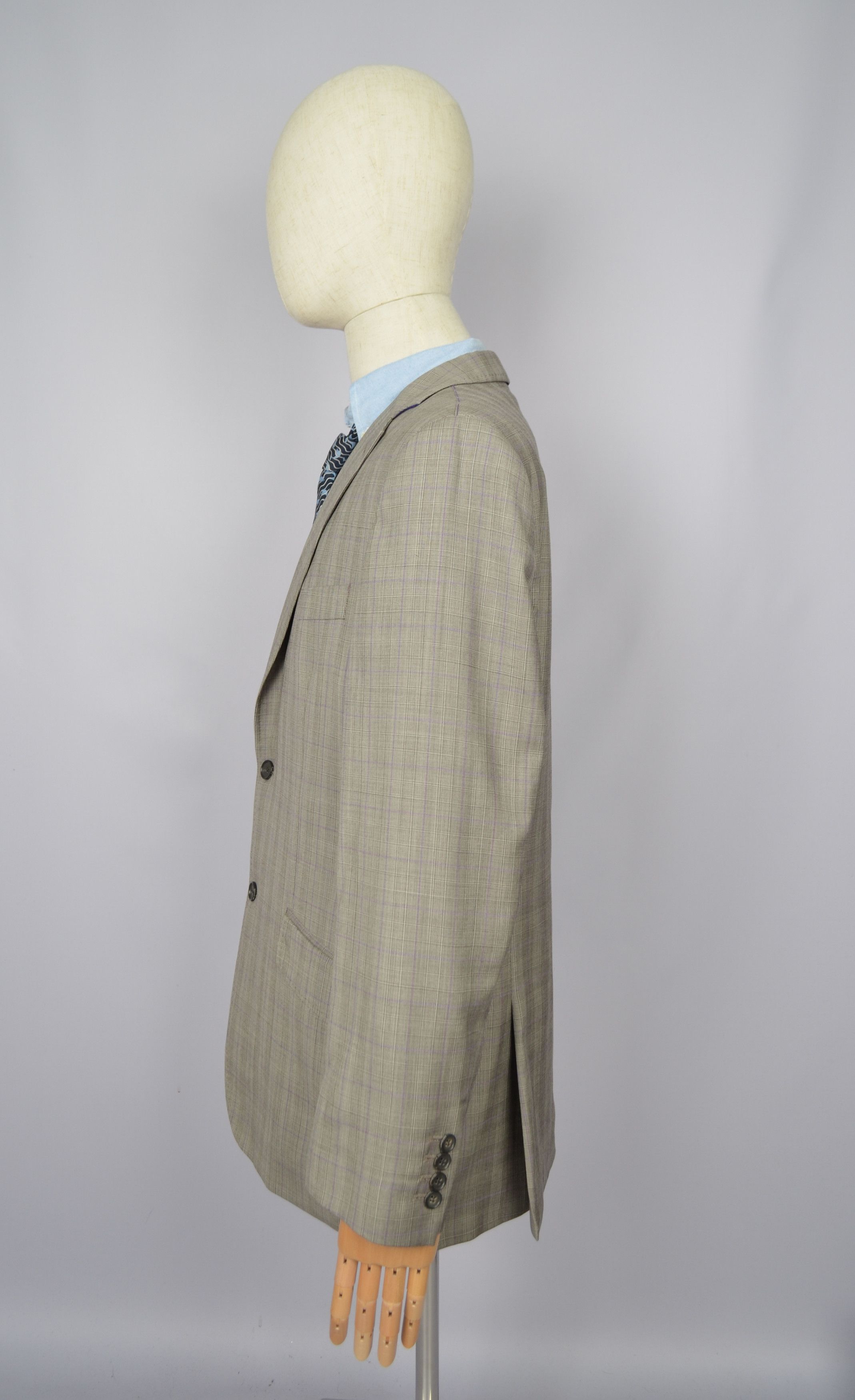 Designer × Ted Baker Ted Baker Endurance Striped Violet 3 Piece Wool Suit US 42 Size 42R - 3 Thumbnail