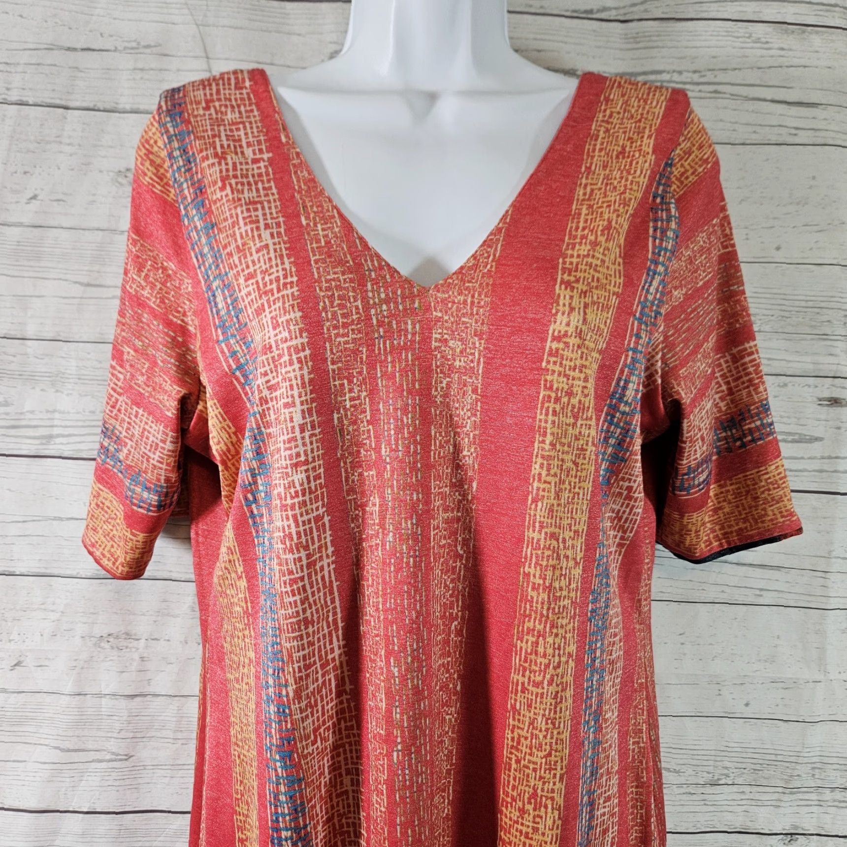 Doublet Nally & Millie Womens Reversible Dress Sz Large Purple Red Double V-Neck Dress Womens L Red V-Neck Mini Polyester Blend Short Sleeve 90s? Size L / US 10 / IT 46 - 5 Thumbnail