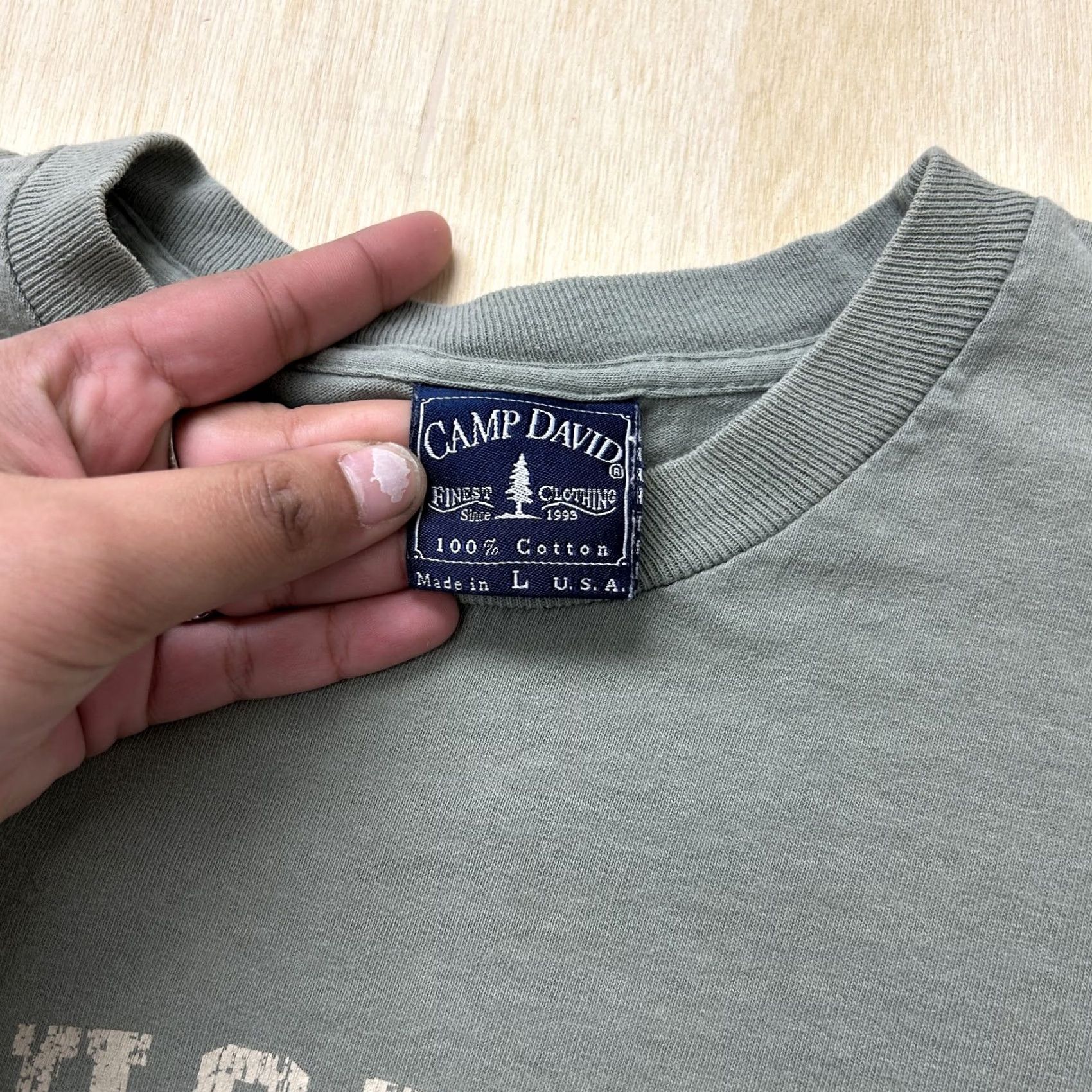 Vintage VINTAGE Camp David Shirt Mens Large Green 1883 Tee T-Shirt USA/Houghton College Graphic Print Size US L / EU 52-54 / 3 - 4 Thumbnail