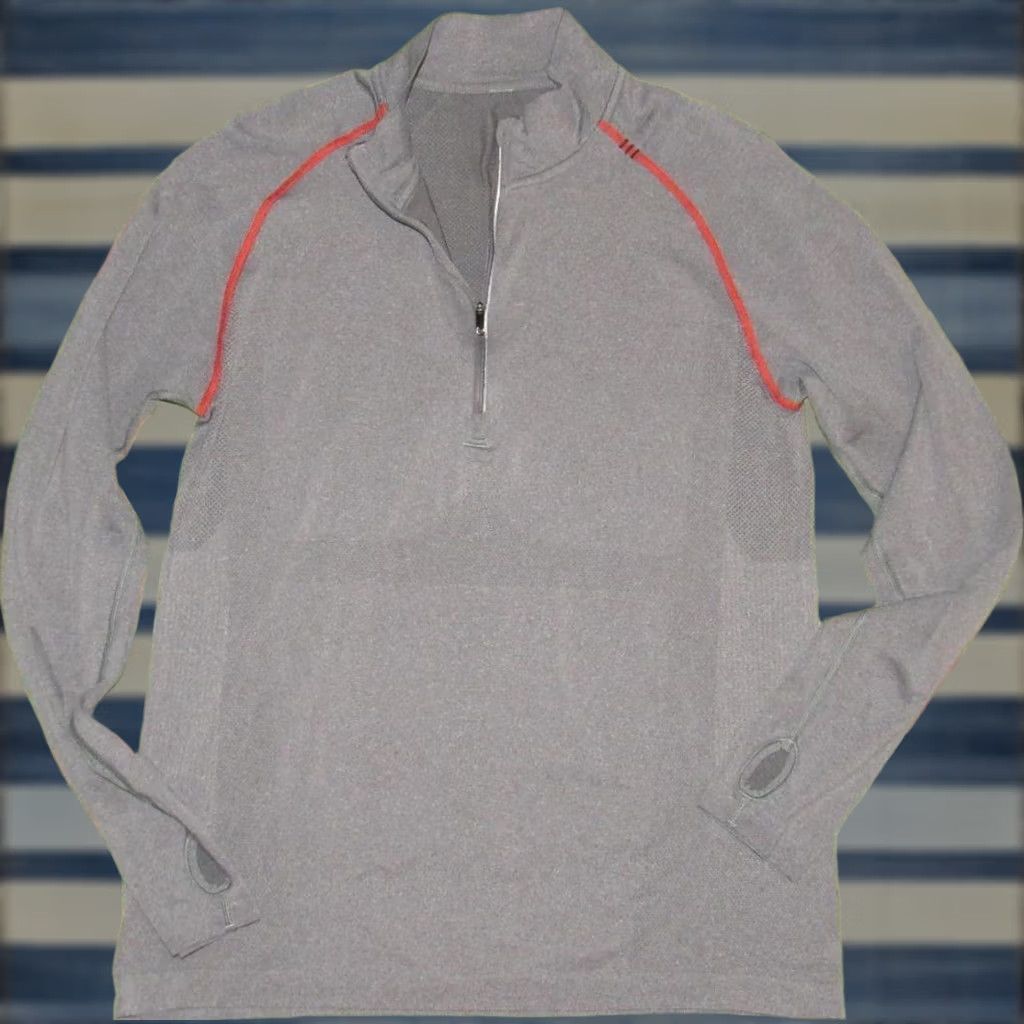 Lululemon LULULEMON Grey 1/4 Zip Long Sleeve Tech Shirt Medium Mens Size US M / EU 48-50 / 2 - 1 Thumbnail
