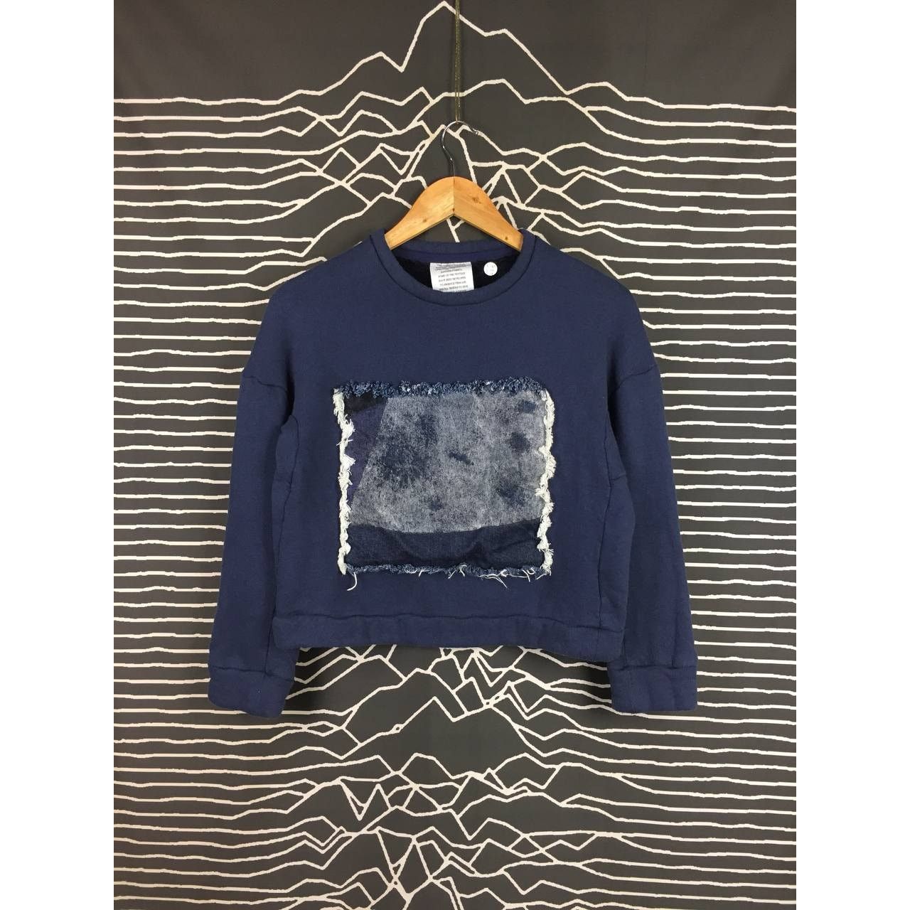 Fad Three × Japanese Brand Fadthree Frayed Denim Patch Crewneck Sweatshirt Free Size Size US S / EU 44-46 / 1 - 2 Thumbnail