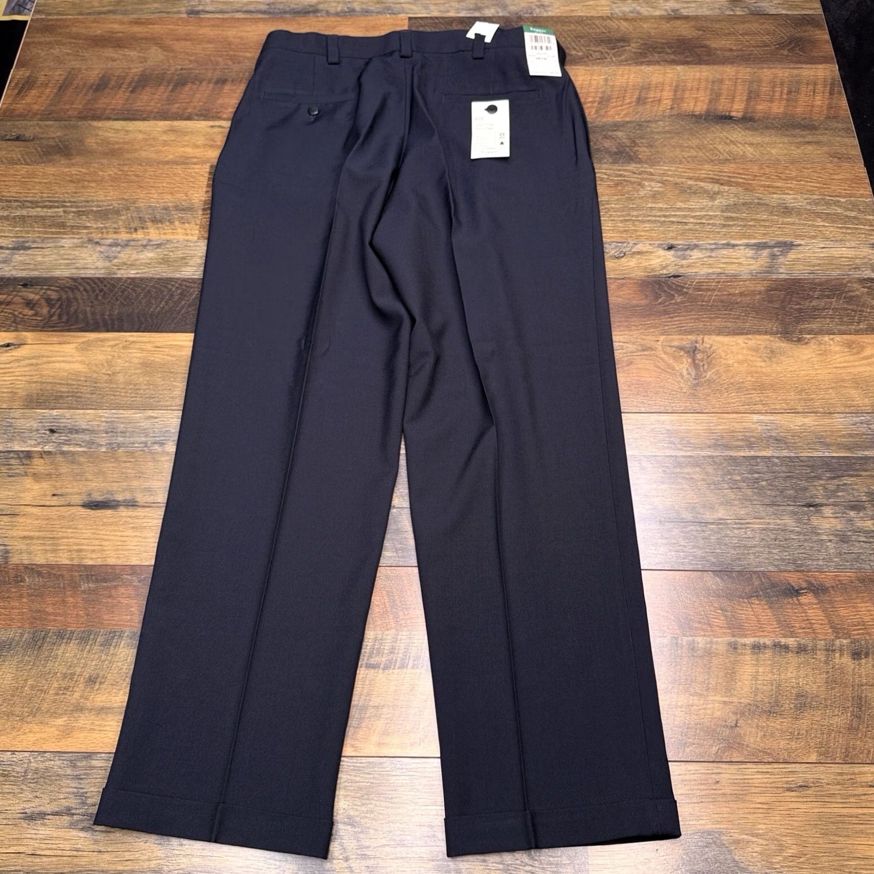 Haggar Haggar Dress Pants 34x30 Blue Navy Classic Fit No Iron Polyester Microfiber Machine Washable Slim/Regular Straight Leg Slant Pocket Vintage: No Size US 34 / EU 50 - 3 Thumbnail