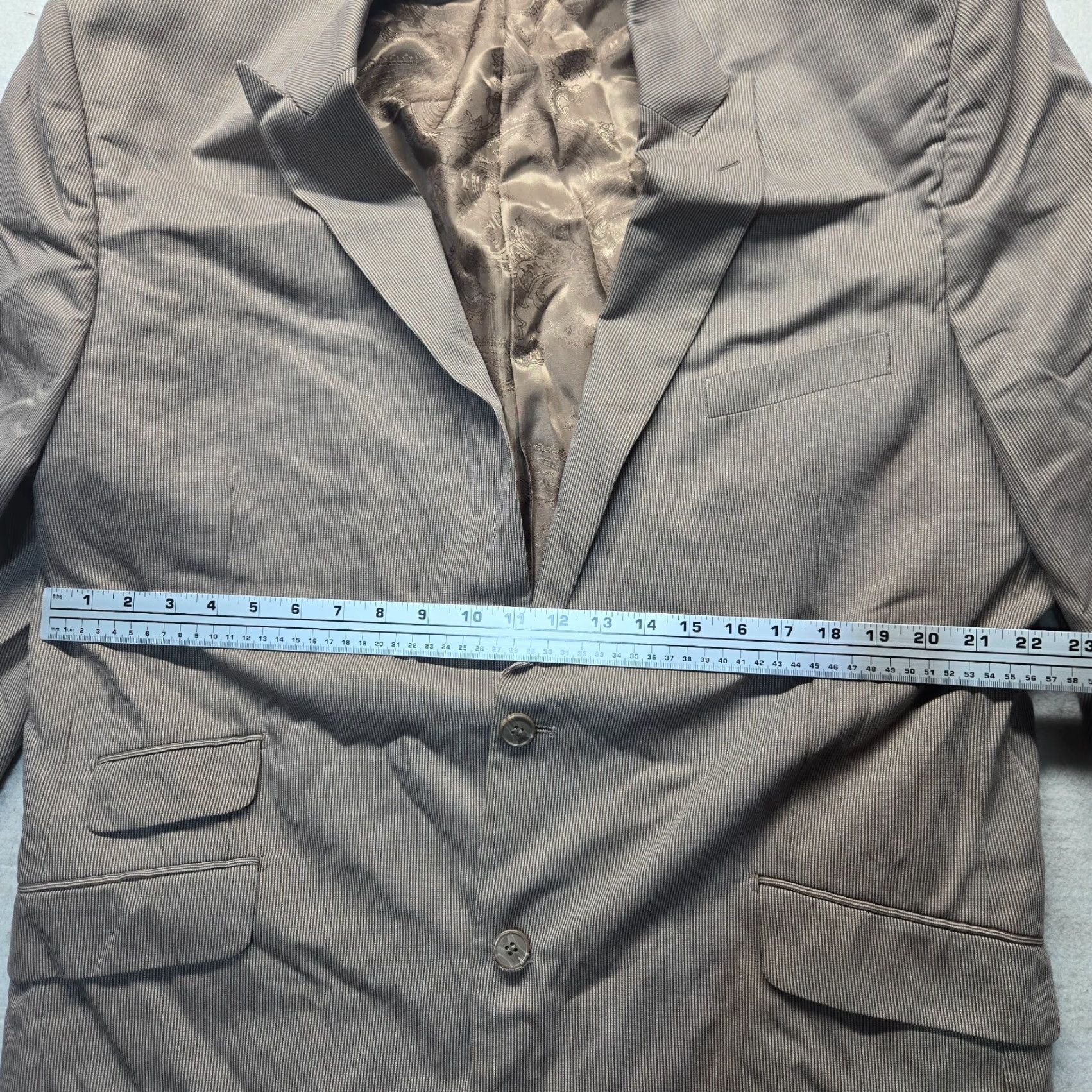 Phat Farm Phat Farm Blazer Jacket Adult Men's 44 L Brown Solid Long Single-Breasted 3-Button Notch Lapel Size 44R - 5 Thumbnail
