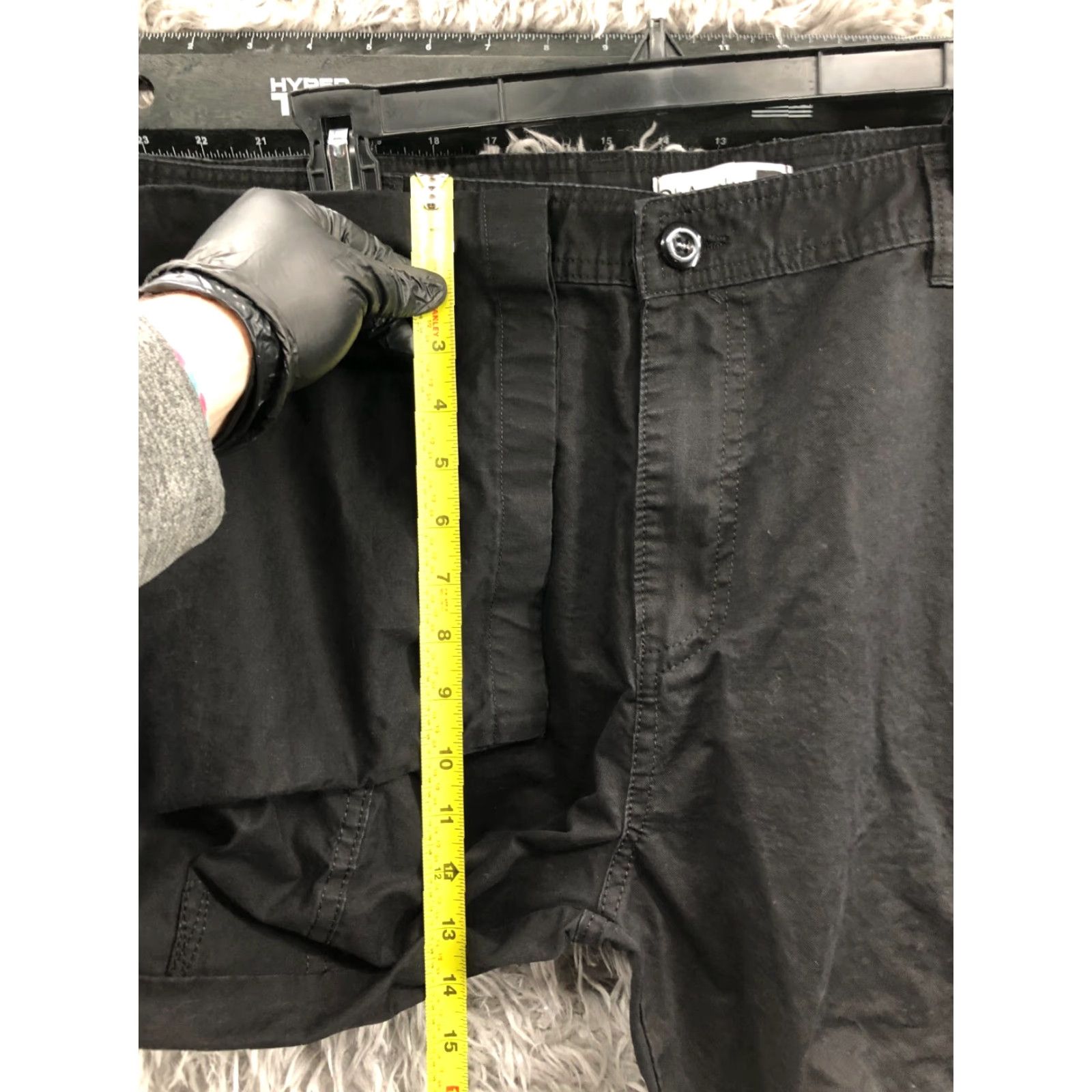 Vintage ChArmkp Cargo Pants Womens Black Size 44 Knit Polyester Straight Front Zip Pockets Elastic Waist Casual Formal Vintage No Size 30" / US 8 / IT 44 - 4 Thumbnail