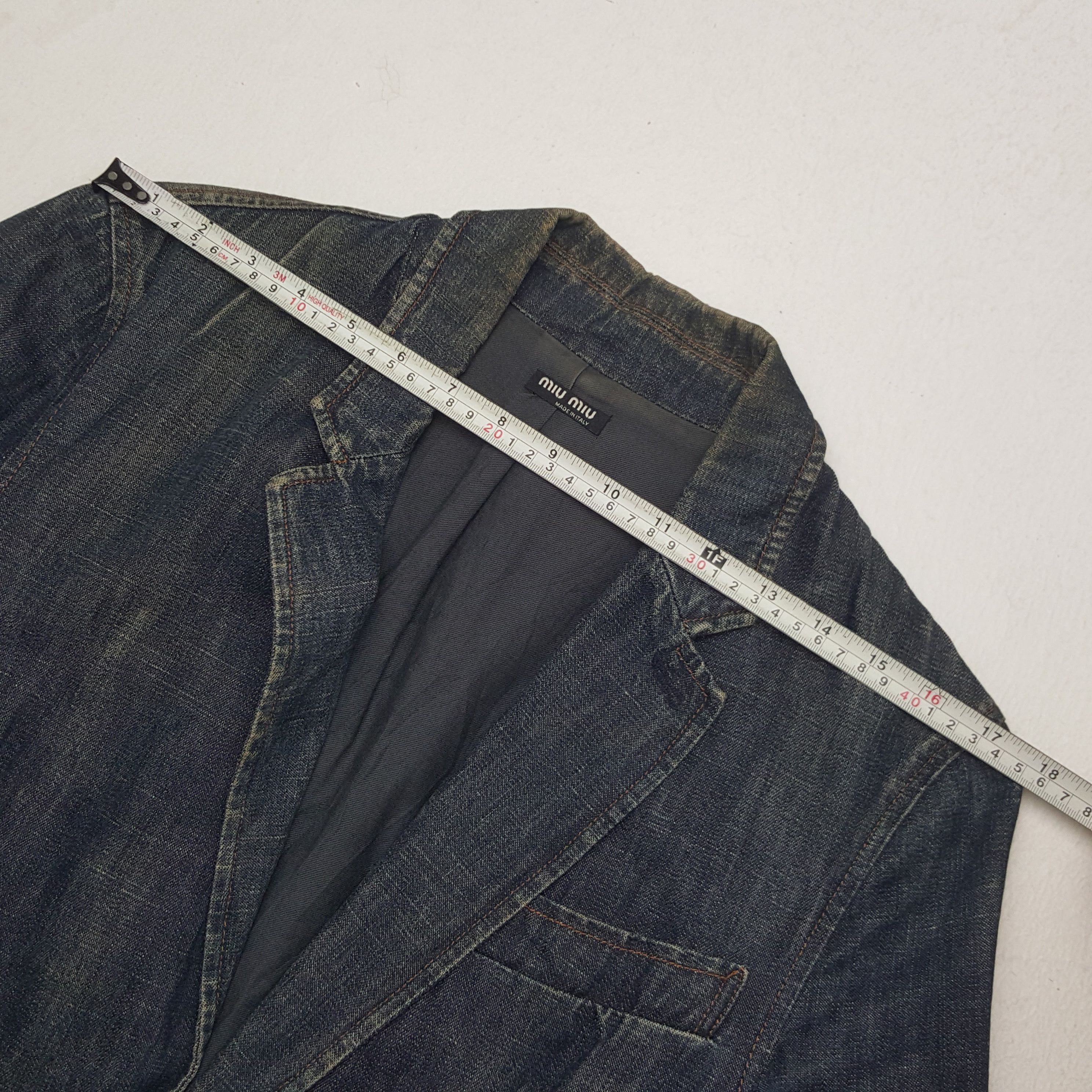 Miu Miu × Vintage Vintage Miu Miu Denim Button Blazer Jacket Size US S / EU 44-46 / 1 - 5 Thumbnail