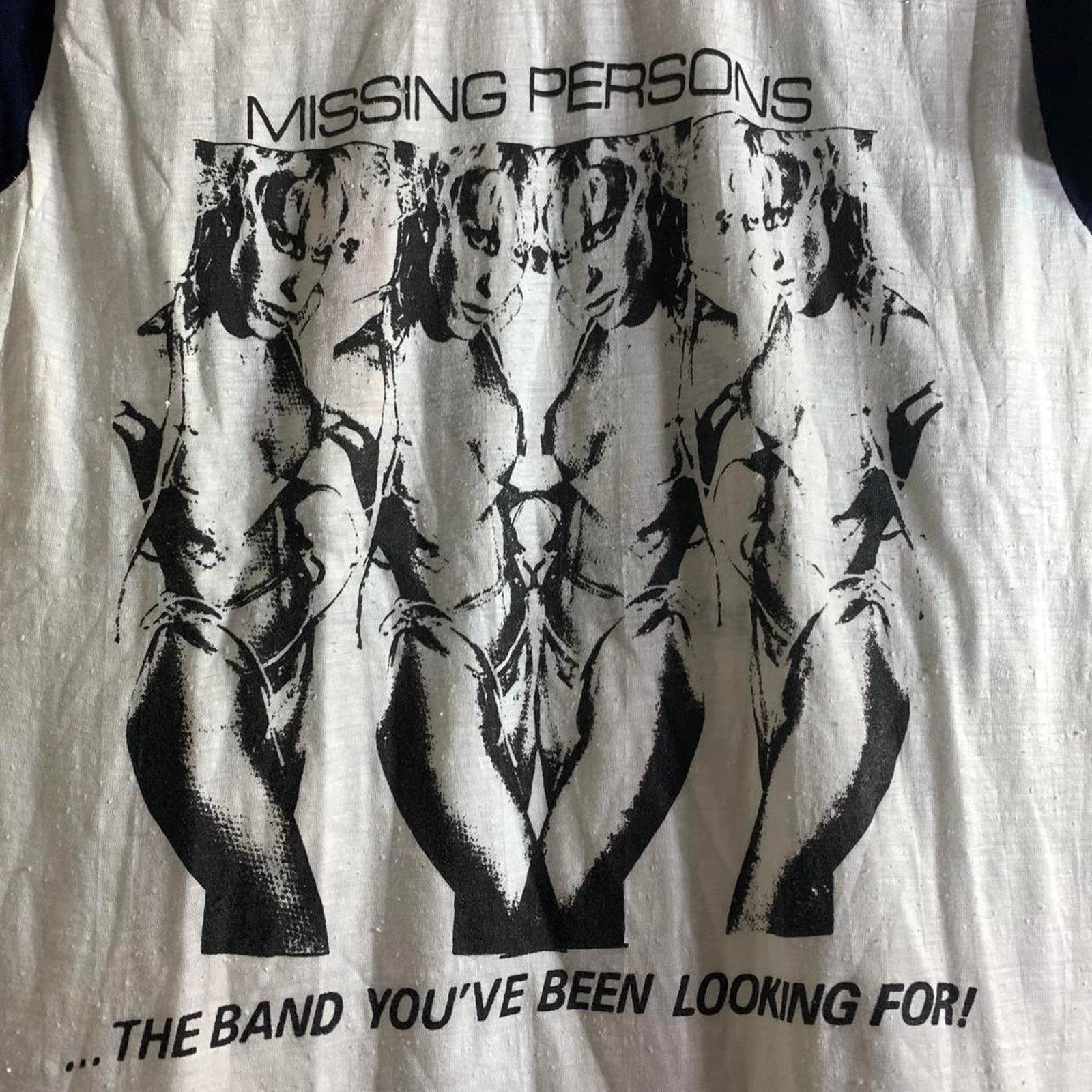 Vintage 80s MISSING PERSON The Band Youve Been Looking For tee shirt Size US XL / EU 56 / 4 - 1 Thumbnail