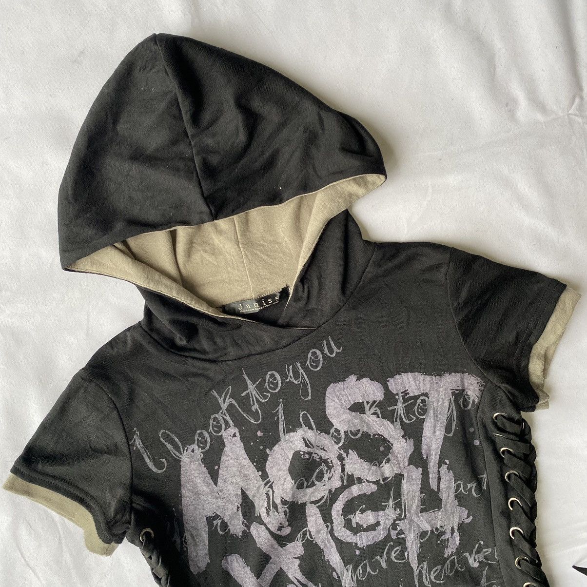 If Six Was Nine × Japanese Brand × Le Grande Bleu (L.G.B.) Japanese Hooded Mini Dress Lace Up Punk Gothic L.G.B Style Size M / US 6-8 / IT 42-44 - 6 Thumbnail