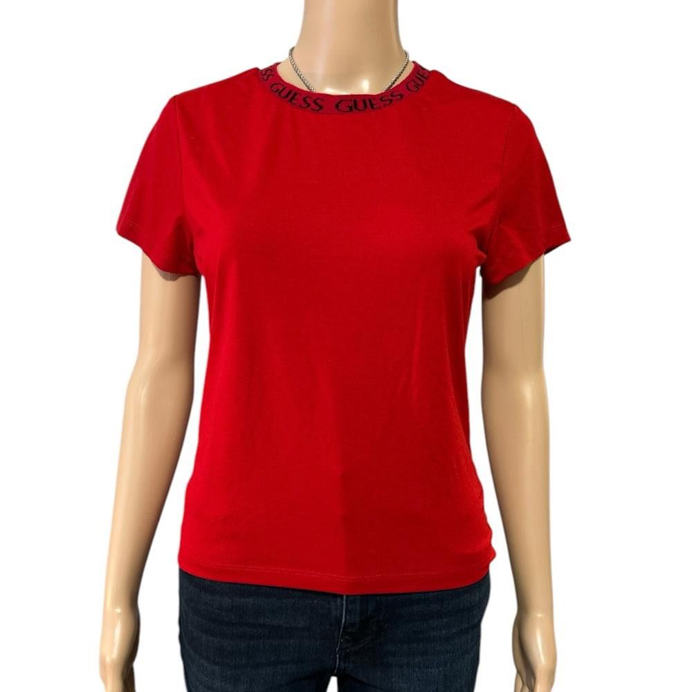 Designer Red GUESS T-Shirt, Size M Size M / US 6-8 / IT 42-44 - 1 Thumbnail