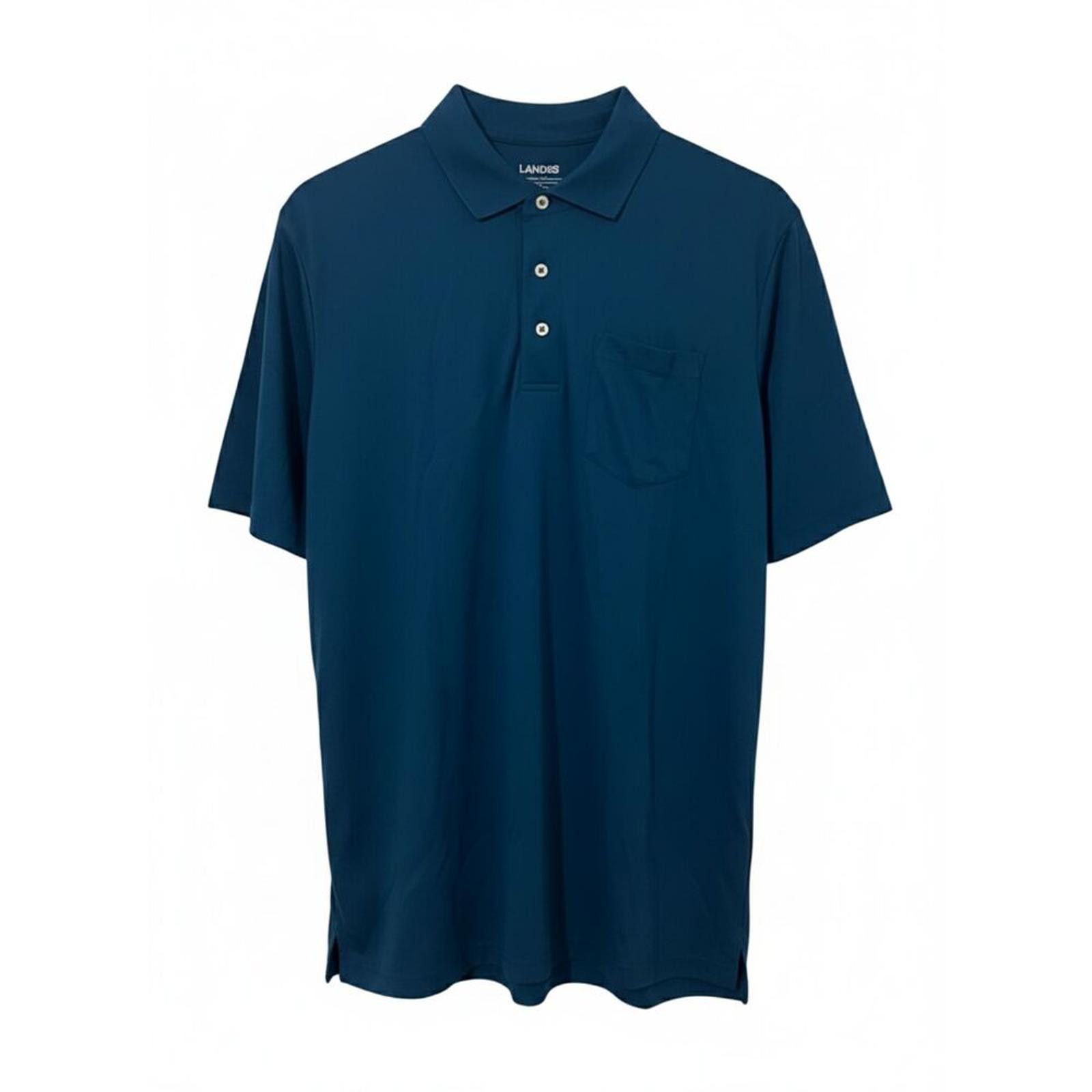 Lands' End Lands’ End Men’s Polo Shirt XL Blue Short Sleeve 100%Cotton Size US XL / EU 56 / 4 - 2 Thumbnail