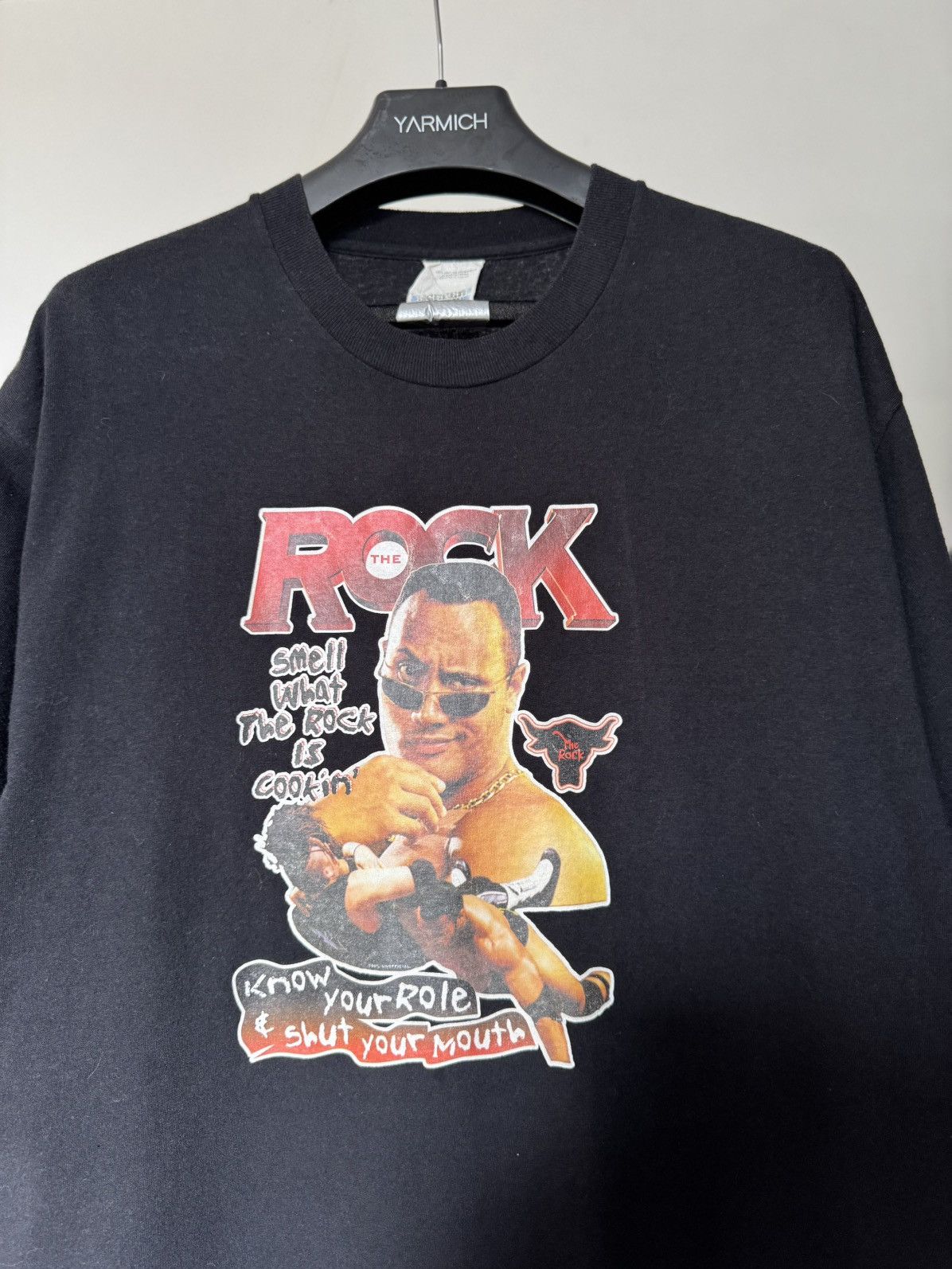 WWE Vintage 90s WWE The Rock Dwayne Johnson Single Stitching Tee Size US L / EU 52-54 / 3 - 2 Thumbnail