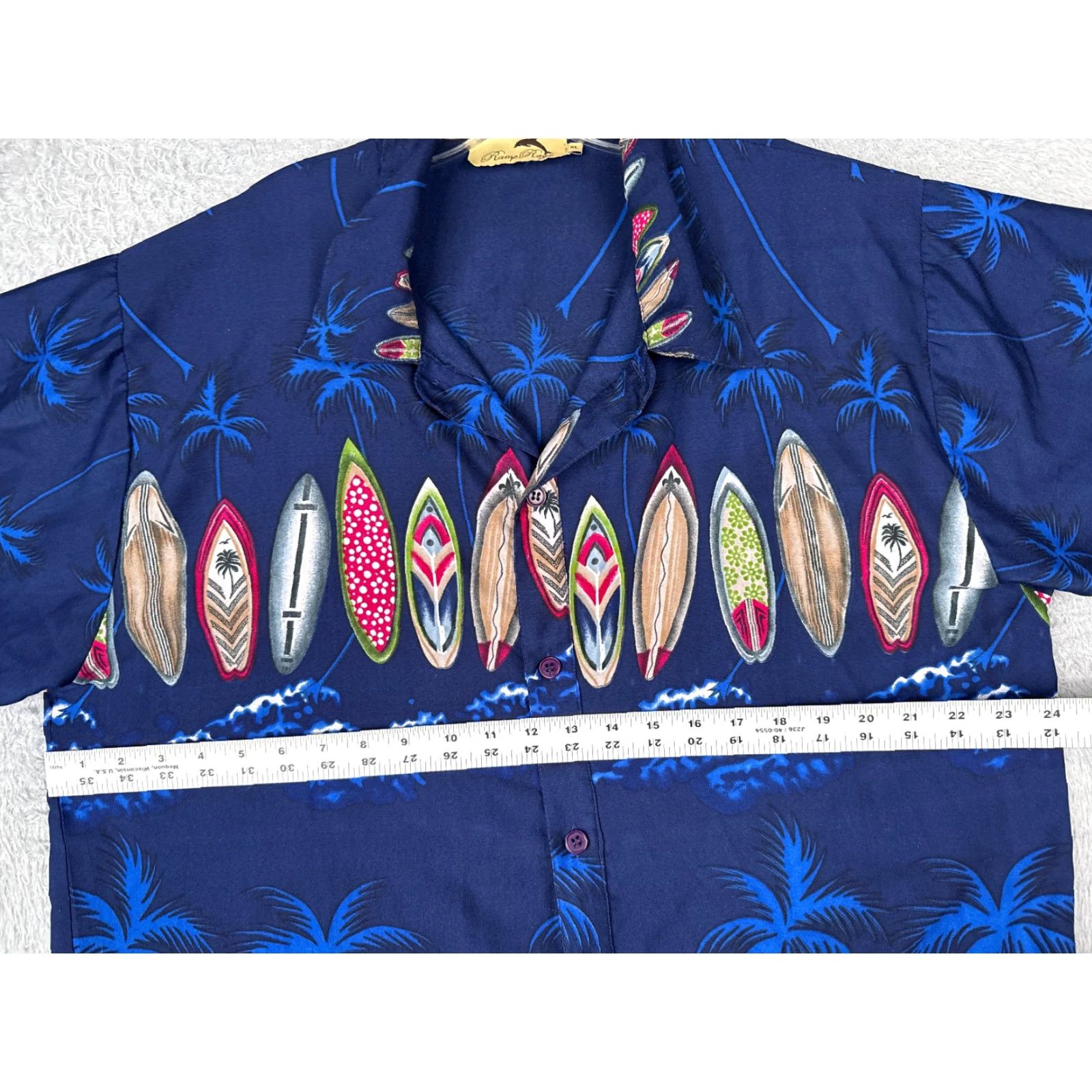 Vintage Ramp Rage Button-Up Shirt Mens XL Blue Floral Resort Aloha Beach Hawaiian Palm Surf Size US XL / EU 56 / 4 - 7 Thumbnail
