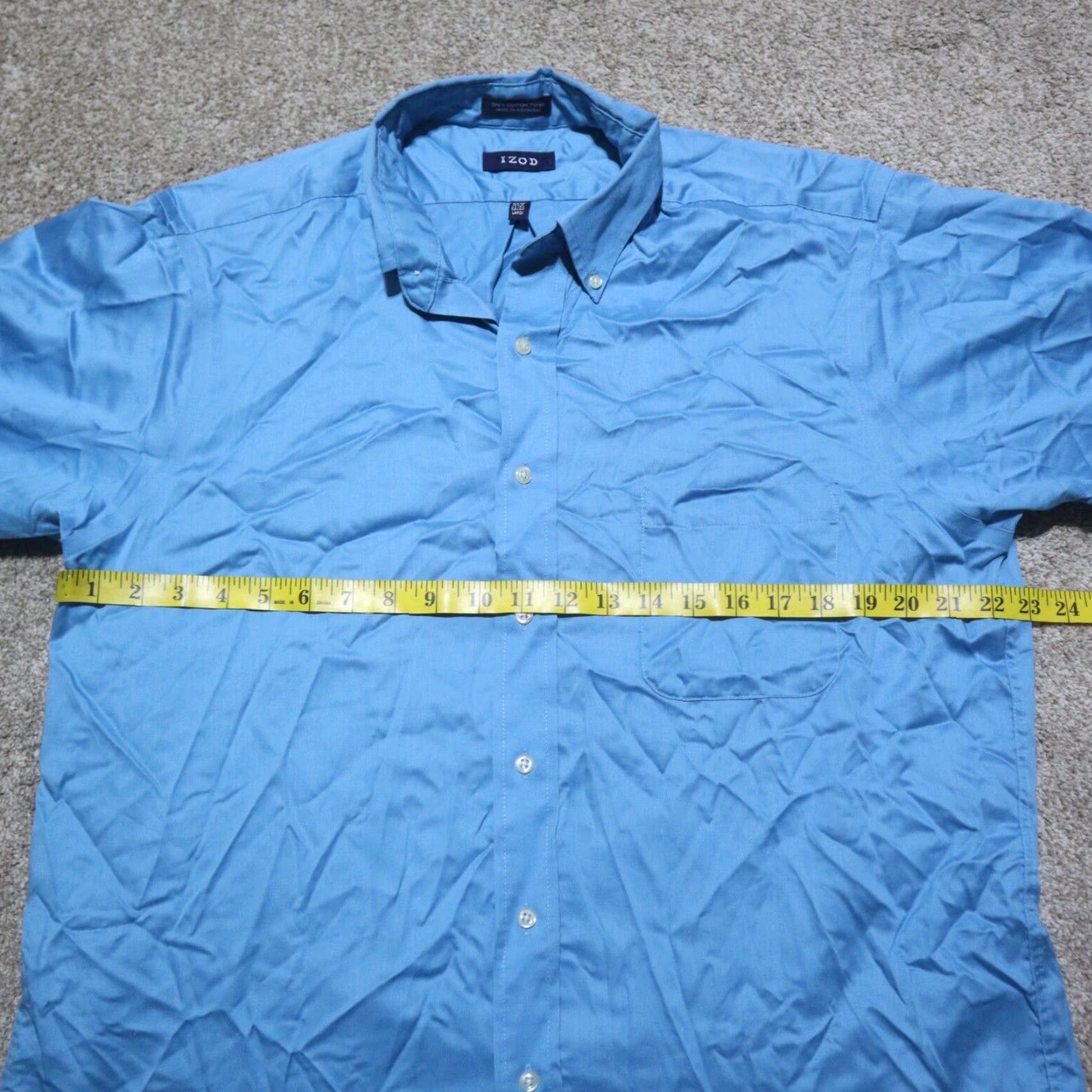 Izod IZOD Shirt Button-Down Long Sleeve Blue 16.5 32/33 Men Size Adult Button Up Mens Size US L / EU 52-54 / 3 - 4 Thumbnail