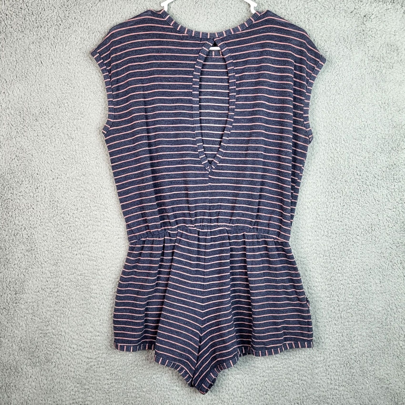 Vintage Cooperative Women’s Blue orange stripes cap sleeve Jumper Size M Size M / US 6-8 / IT 42-44 - 2 Thumbnail