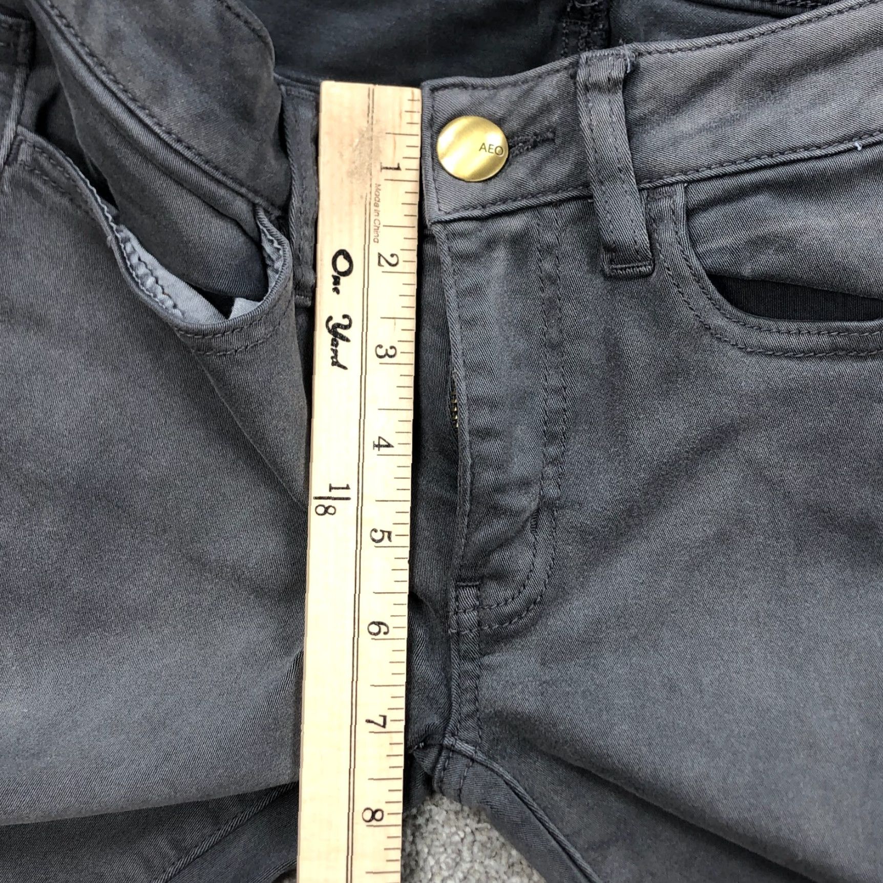 American Eagle Outfitters American Eagle Jeans Women 2 Gray Mid Rise Jegging Dark Pants Ladies BS2 Size 26" / US 2 / IT 38 - 6 Thumbnail