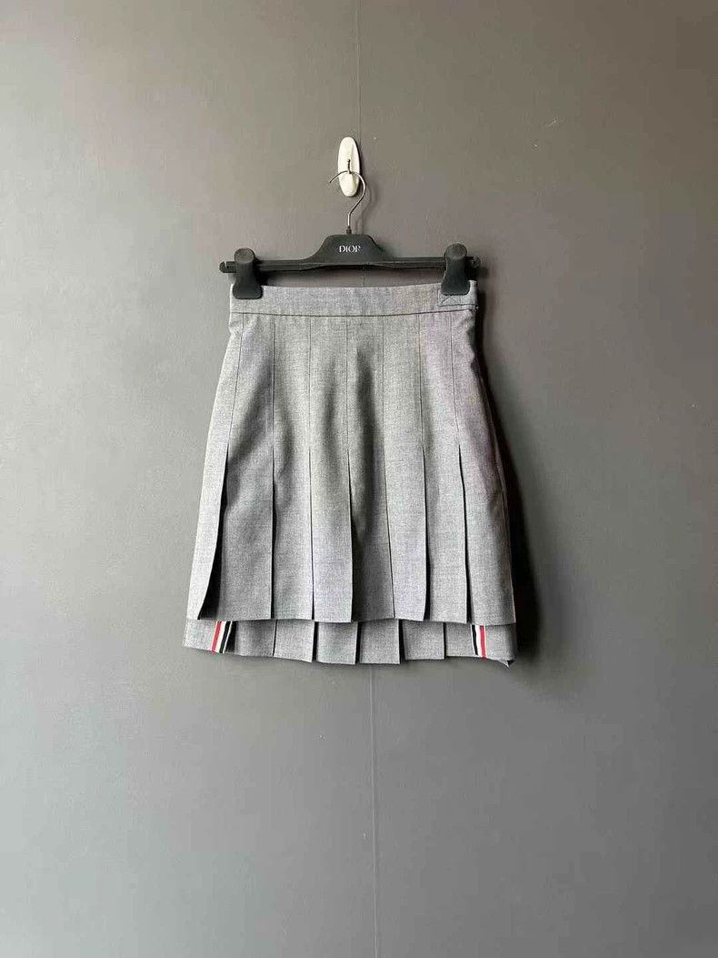 Thom Browne size40 Gray wool pleated skirt