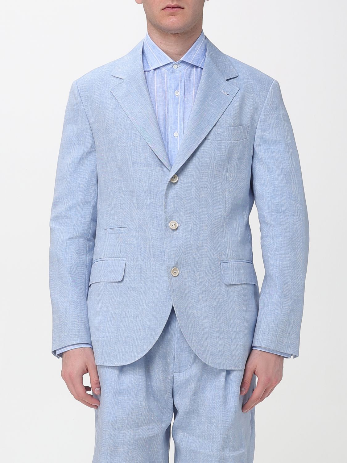 Brunello Cucinelli Brunello Cucinelli Jacket Men Gnawed Blue Size US XXL / EU 58 / 5 - 1 Thumbnail