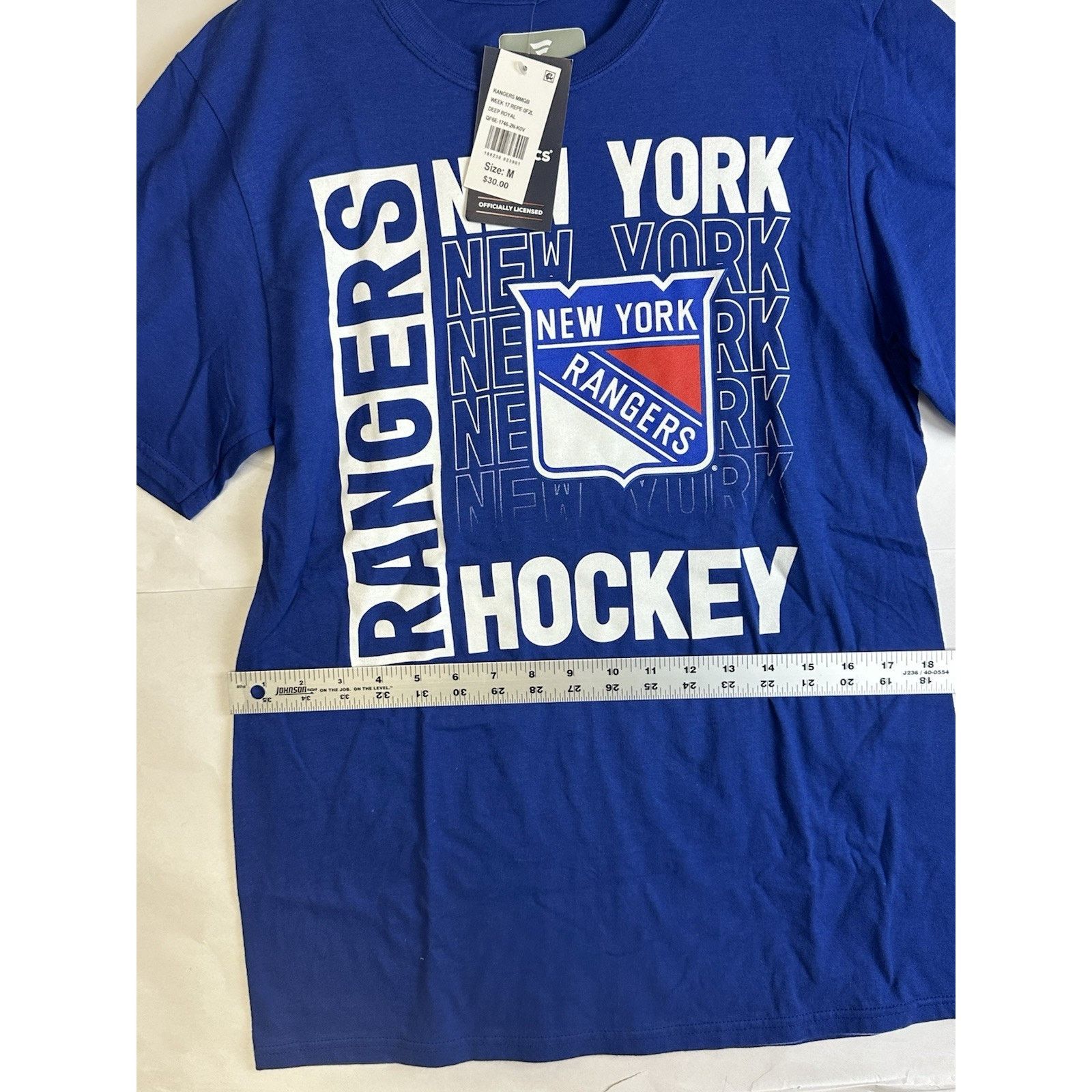 NHL Fanatics New York Rangers NHL Blue VNeck TShirt M Size ONE SIZE - 7 Thumbnail