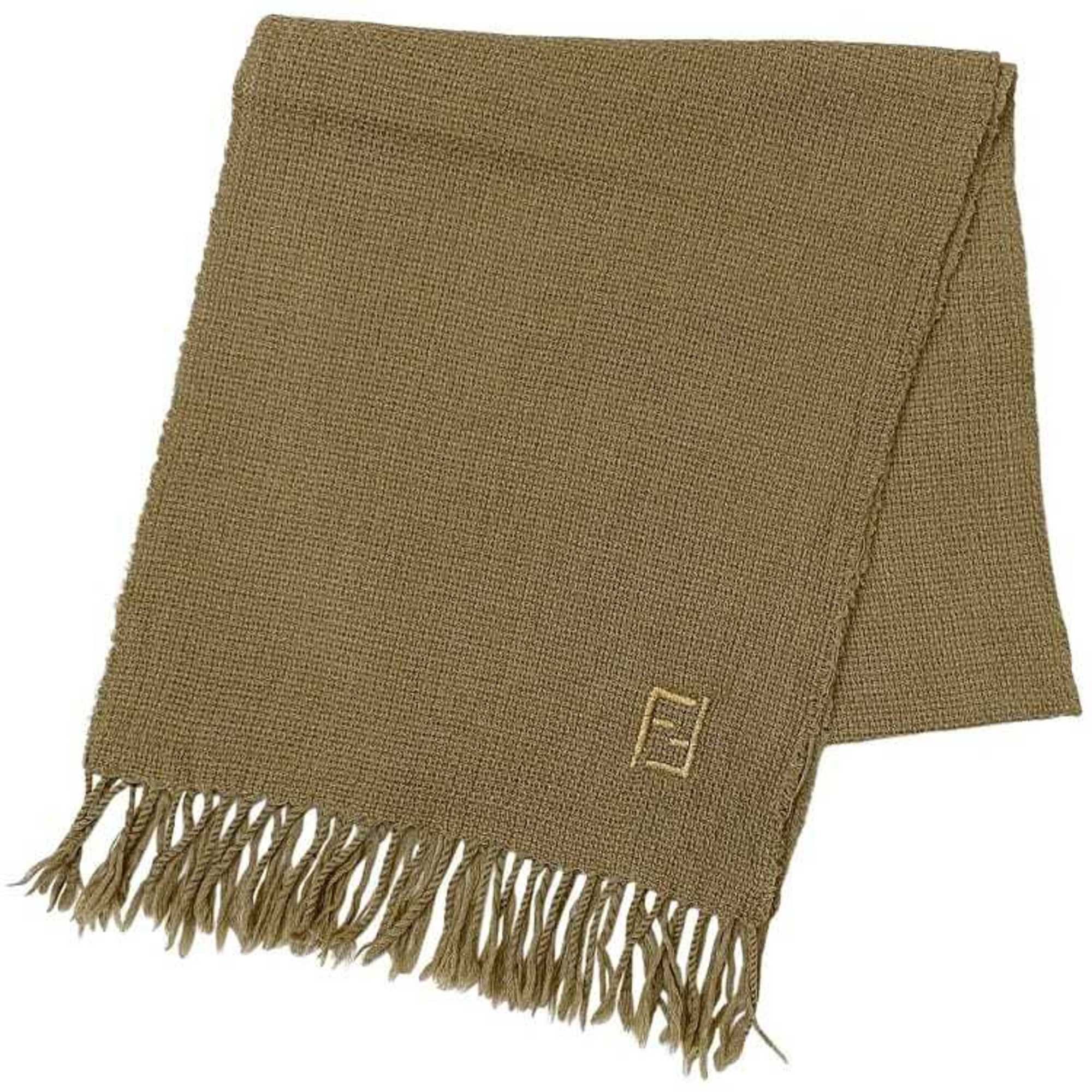 Fendi Fendi scarf ec-21940 beige wool 100% FENDI stole shawl for women chic embroidery Size ONE SIZE - 1 Thumbnail
