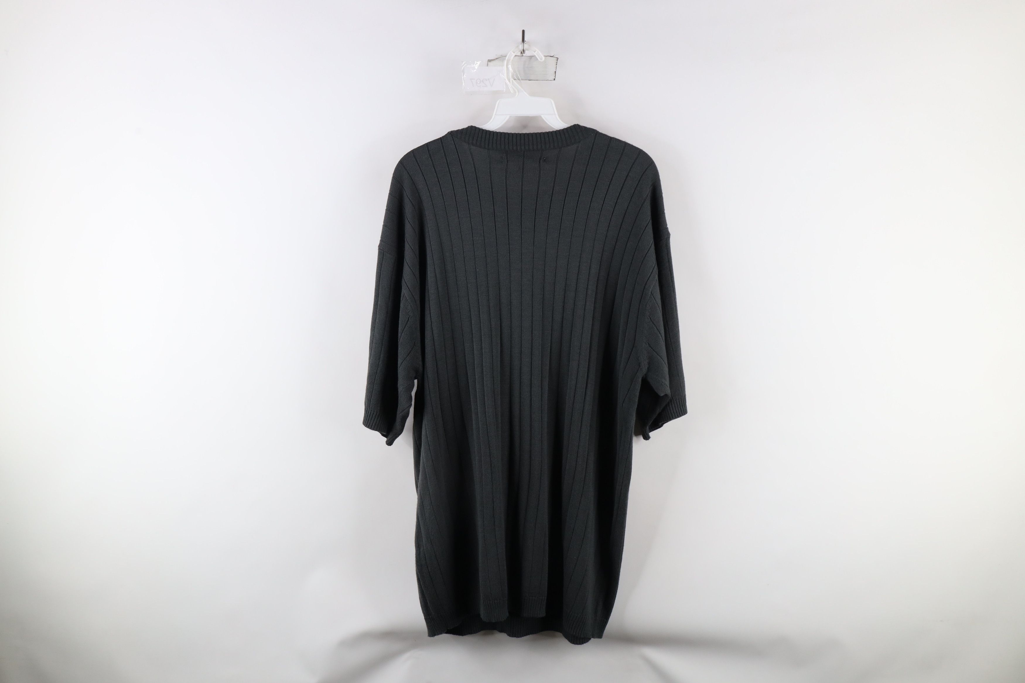 Vintage Vintage 90s Streetwear Ribbed Knit Short Sleeve Sweater Size US XL / EU 56 / 4 - 5 Thumbnail