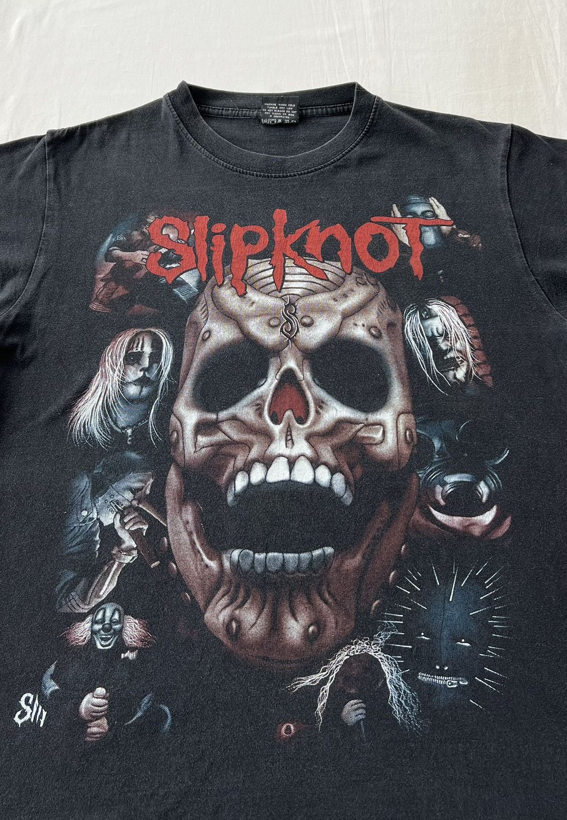 Band Tees Vintage 90s Slipknot Skull Rock Band Black T-shirt Size US M / EU 48-50 / 2 - 3 Thumbnail