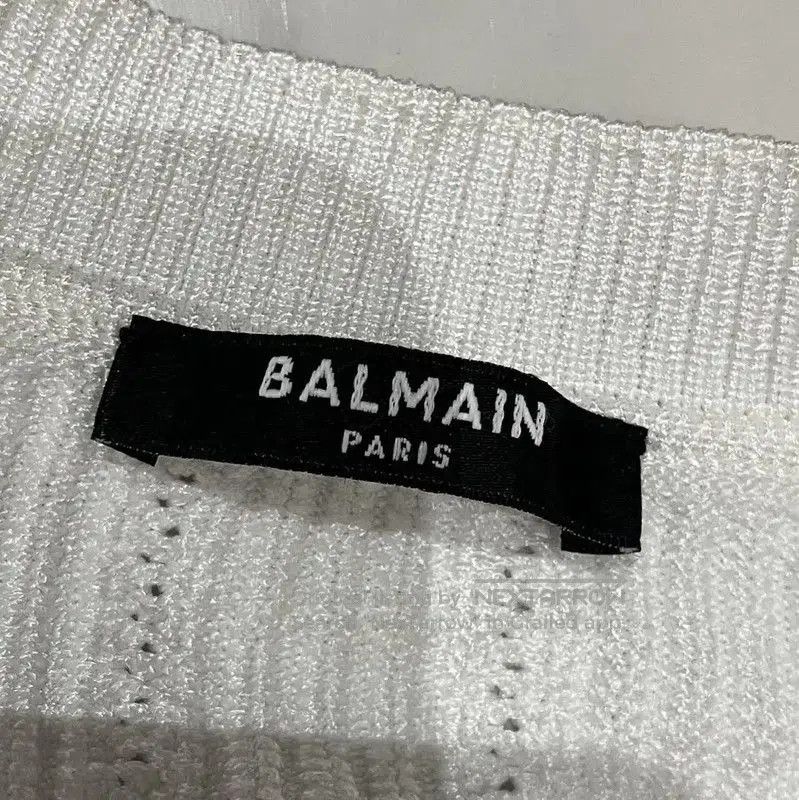 Balmain Balmain White Textured Knit Cardigan for Women . Size XL / US 12-14 / IT 48-50 - 3 Thumbnail