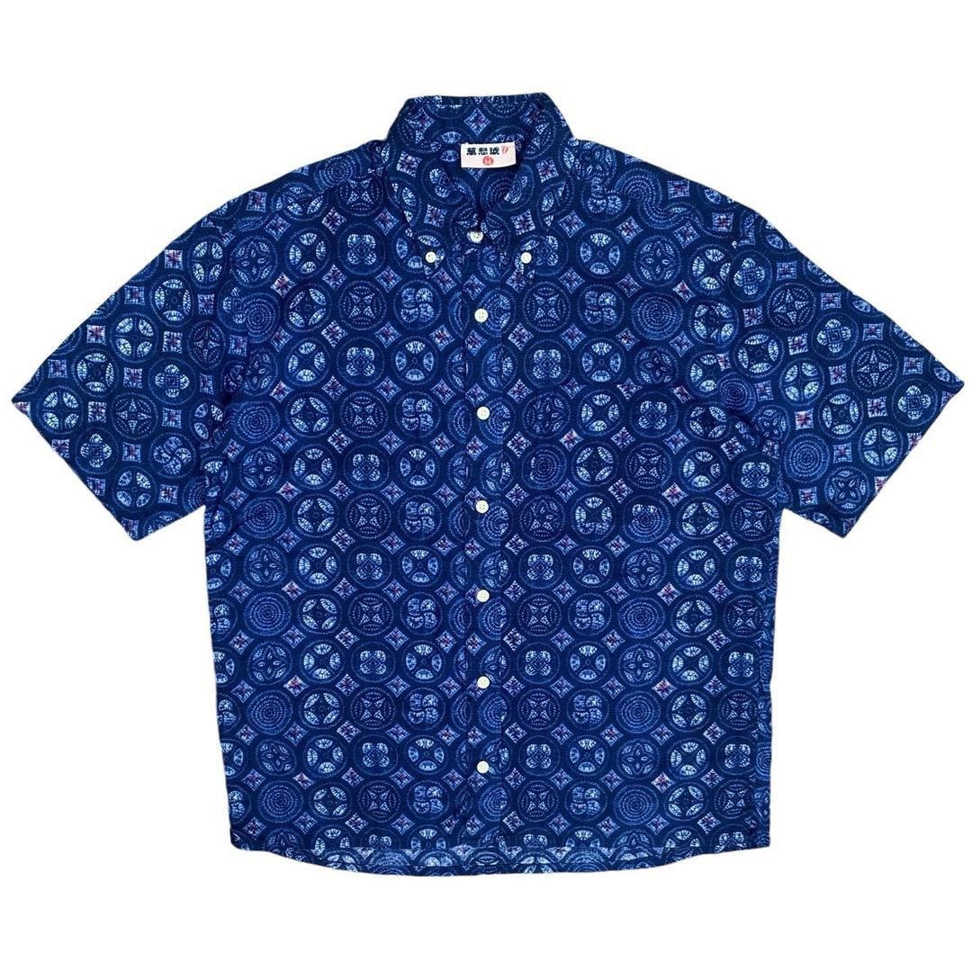 Designer × Japanese Brand Japanese Brand Indigo Dyed Shibori Shirt Size US M / EU 48-50 / 2 - 1 Thumbnail