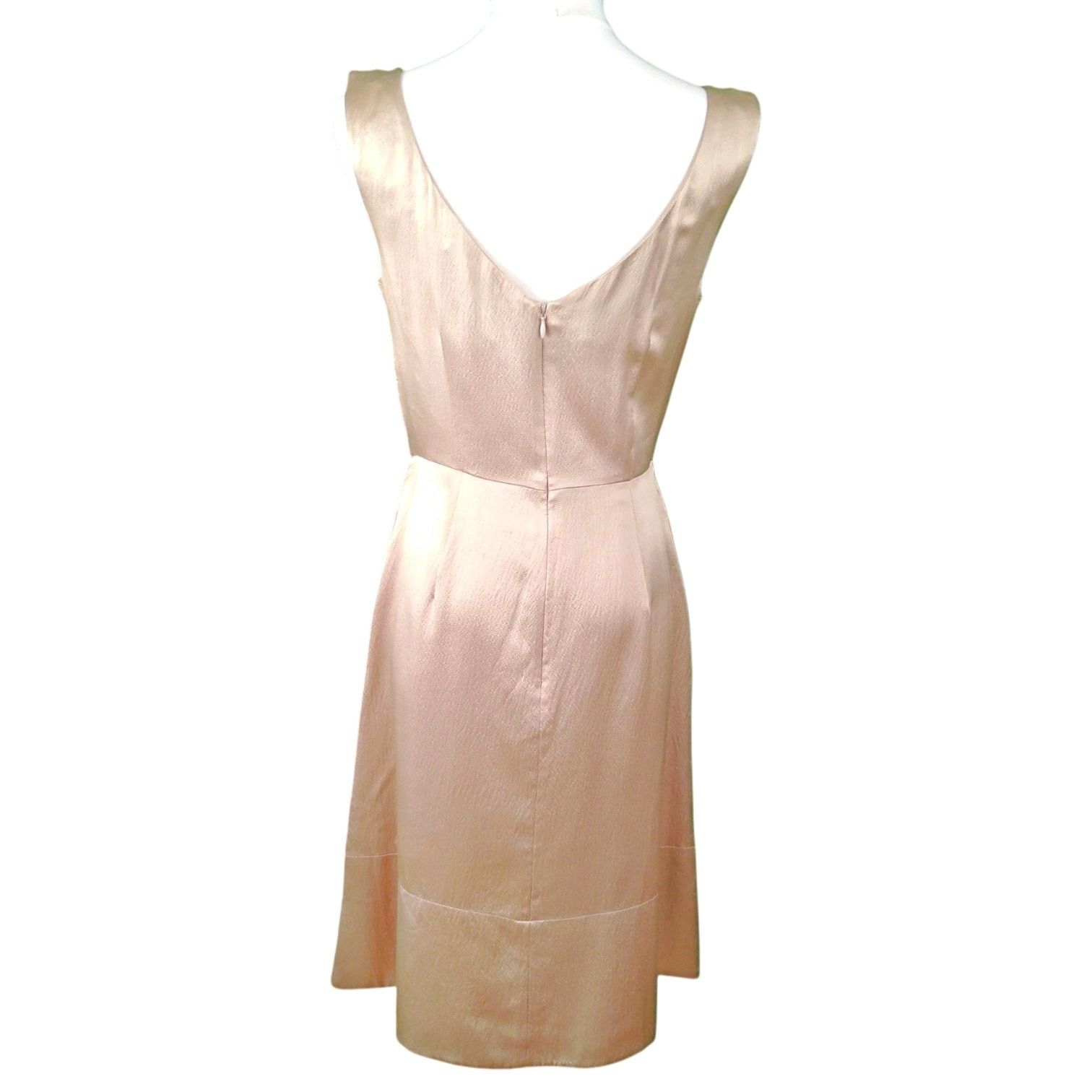 Banana Republic Banana Republic 100% Gold Silk Pleated Lined Cocktail Dress Size M / US 6-8 / IT 42-44 - 2 Thumbnail
