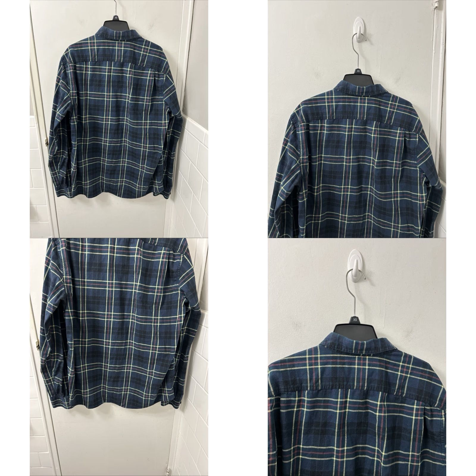 Vintage LL Bean Signature Castine Flannel Shirt Mens L Blue Plaid Slim Fit 300564 Size US L / EU 52-54 / 3 - 8 Thumbnail