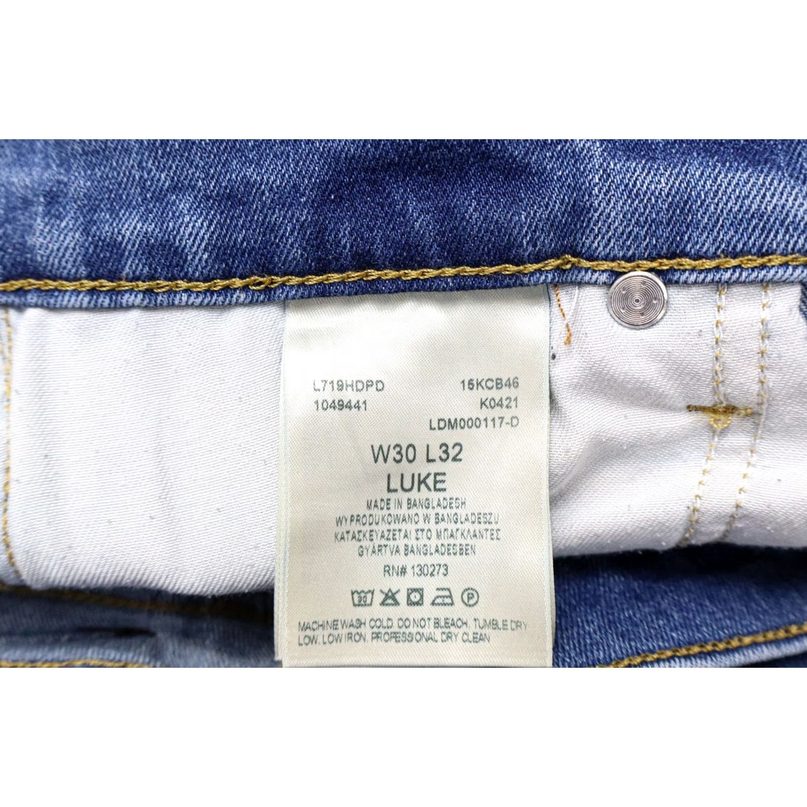Lee LEE Luke Jeans Men's W30/L32 Light Wash Stretch Zip Fly Blue Slim Size US 30 / EU 46 - 6 Thumbnail