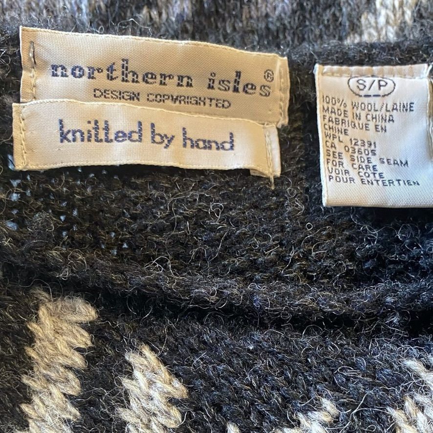 Northern Isles Vintage 80s Wool Houndstooth Crewneck Sweater Northern Isles Size US S / EU 44-46 / 1 - 4 Thumbnail