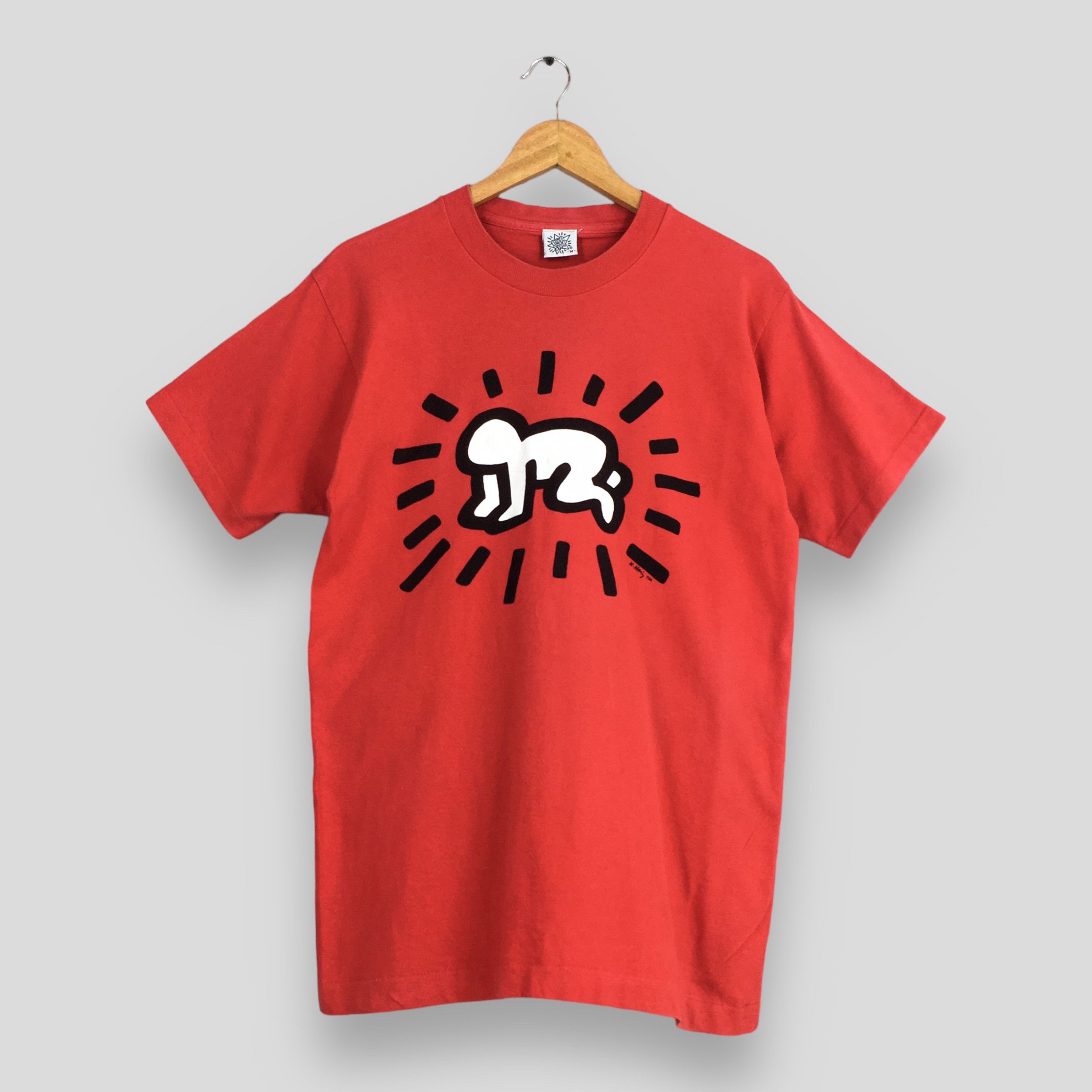 Art Comes First × Keith Haring Vintage 90's Keith Haring Radiant Baby Pop Art Red T shirt M Size US M / EU 48-50 / 2 - 1 Thumbnail