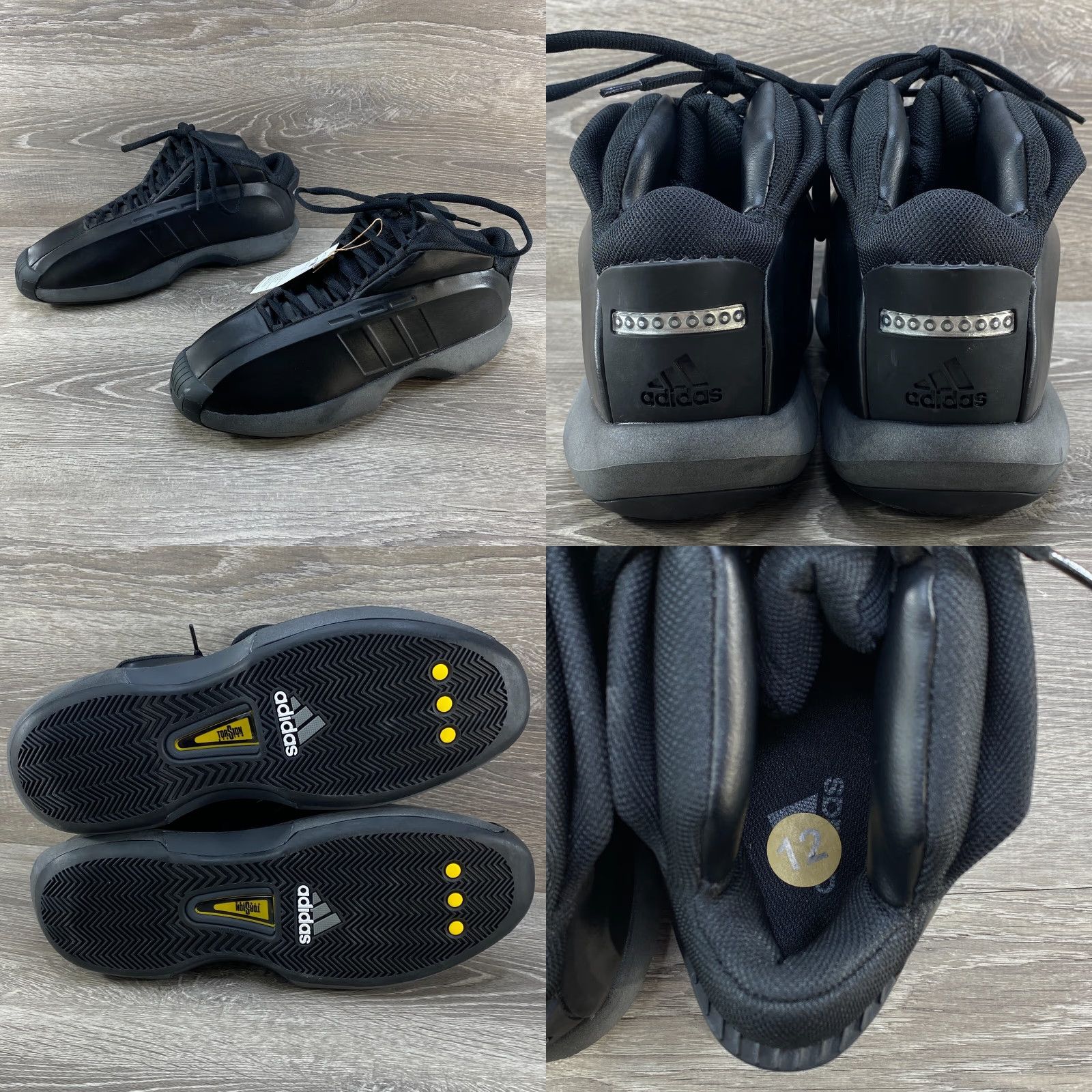 Adidas NEW Adidas Crazy 1 Mens US 12 Triple Black Streetwear Basketball Kobe Vtg Retro Size ONE SIZE - 8 Thumbnail